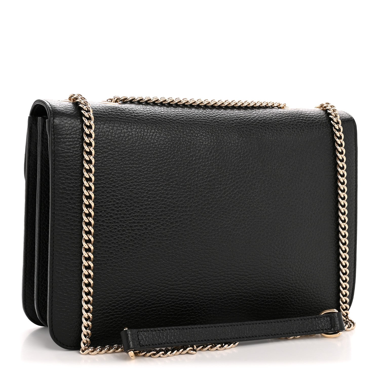 Dollar Calfskin Interlocking G Shoulder Bag Black
