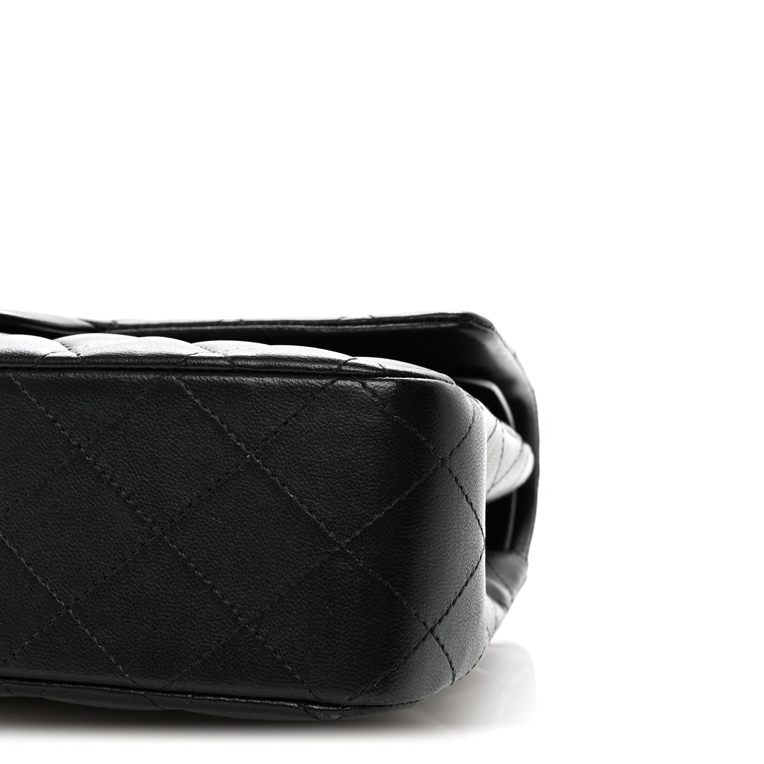 Lambskin Quilted Medium Double Flap Black