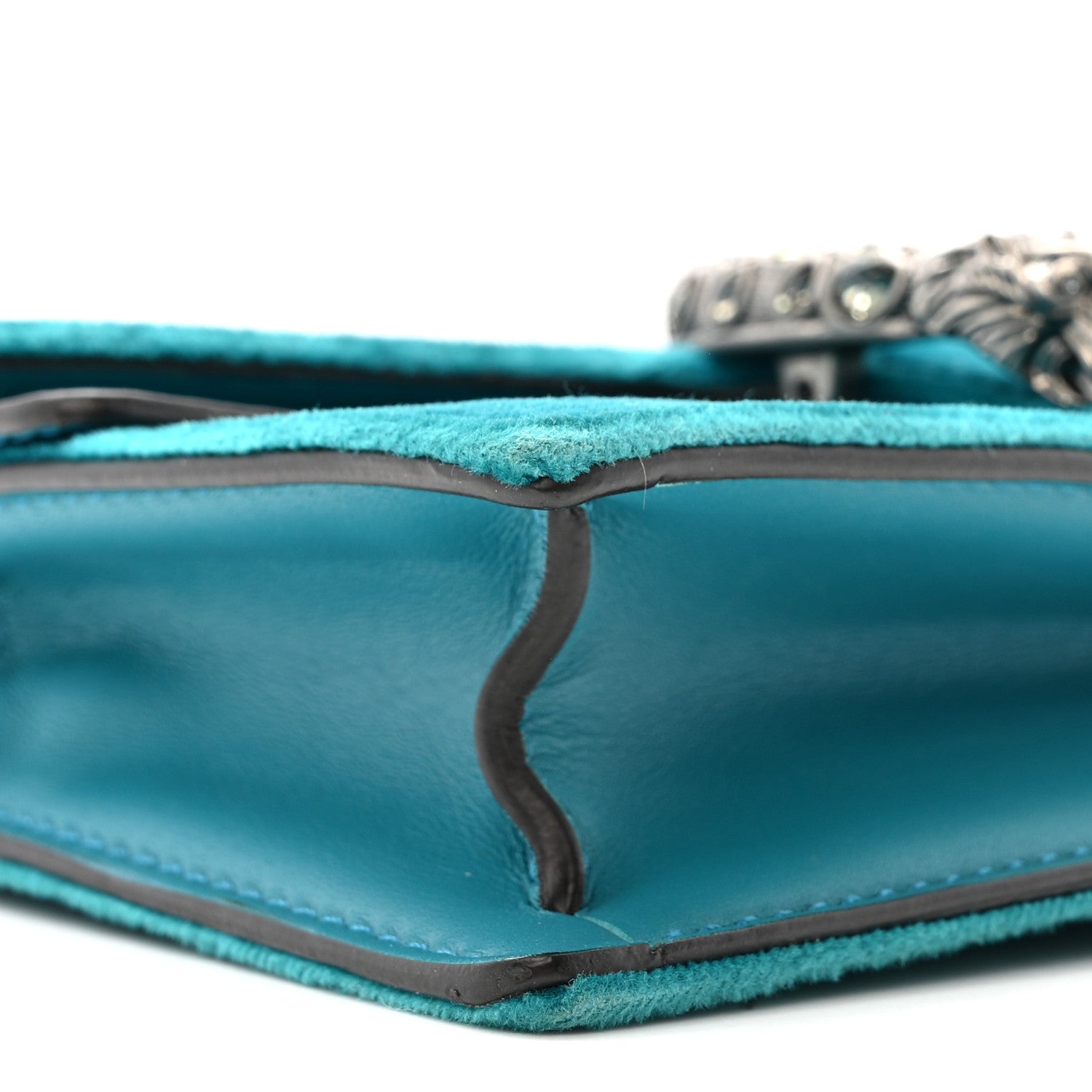 Velvet Super Mini Dionysus Shoulder Bag Pavone Cyan