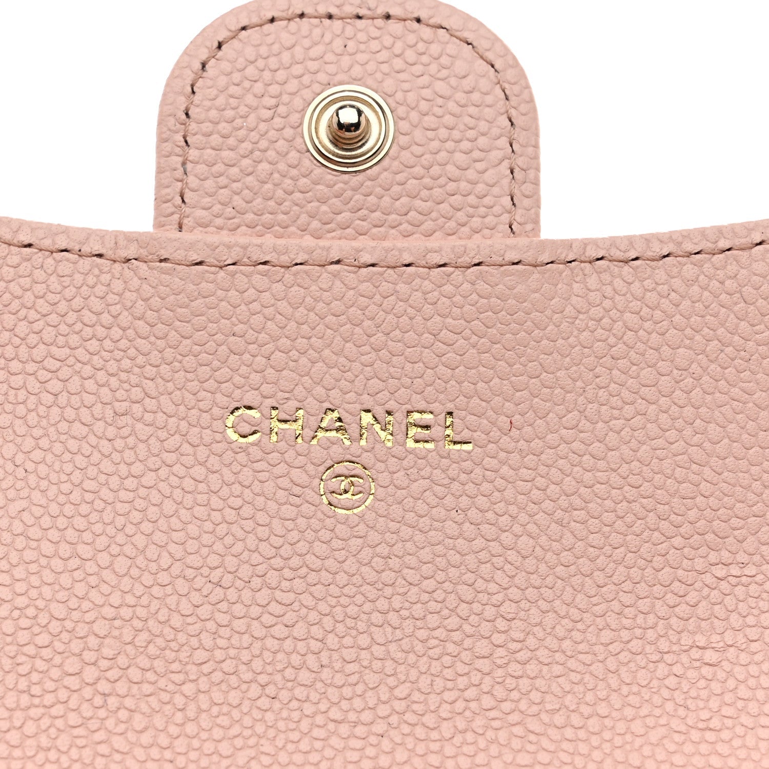 Caviar Quilted Flap Card Holder Wallet Light Pink