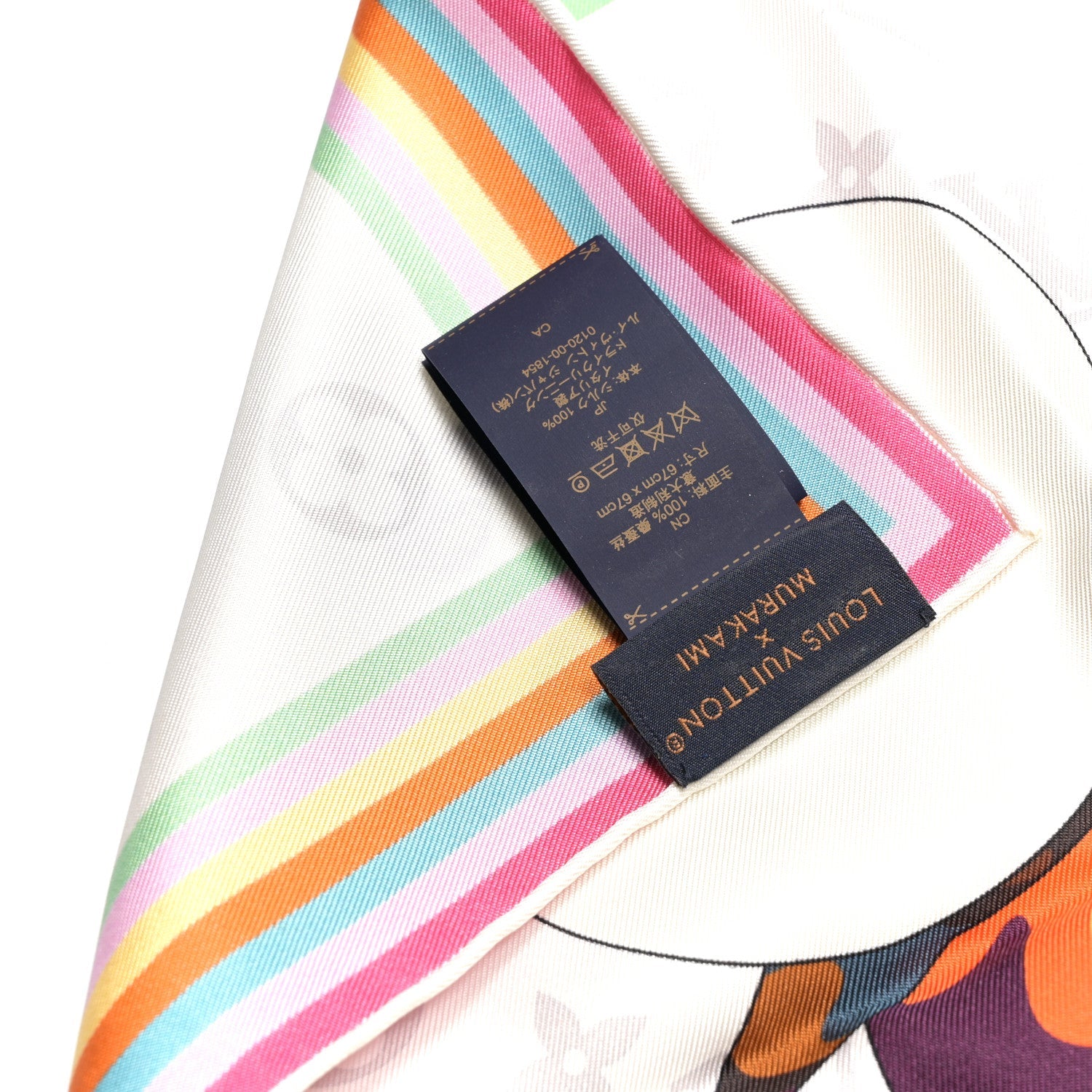 LV X TM Silk Monogram Superflat Characters Square Scarf 70 White