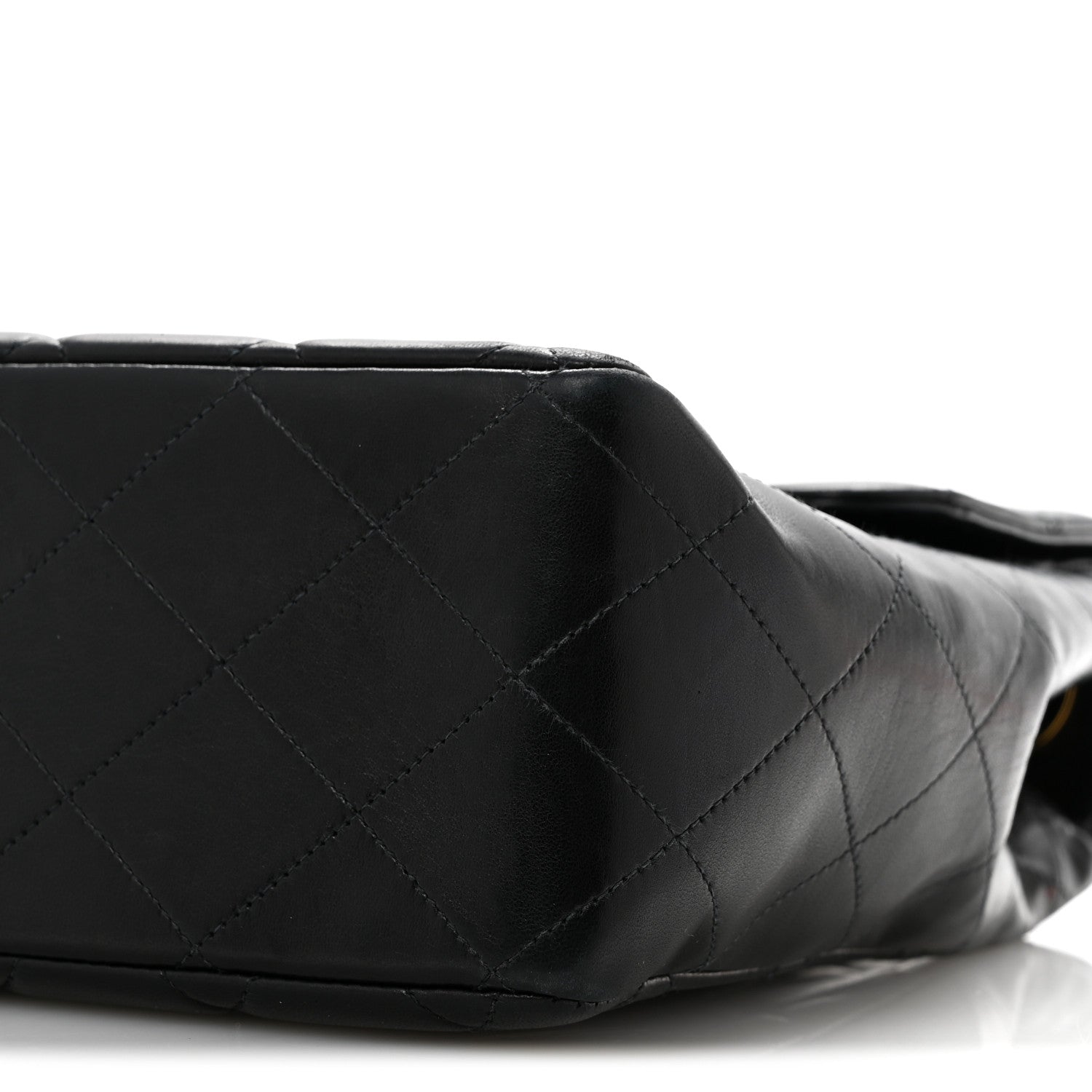 Lambskin Quilted XL Jumbo Single Flap Black