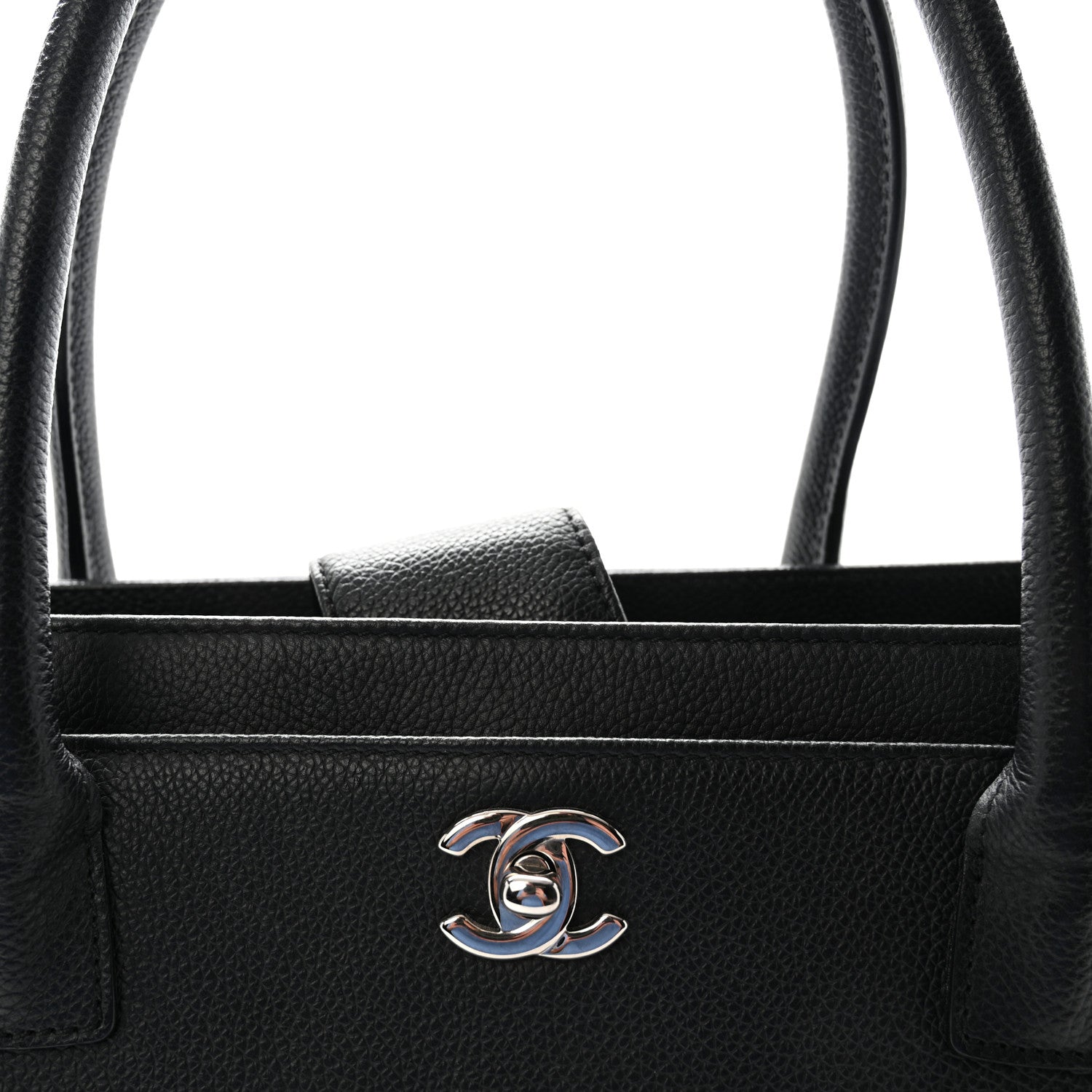 Calfskin Cerf Executive Shopper Tote Black