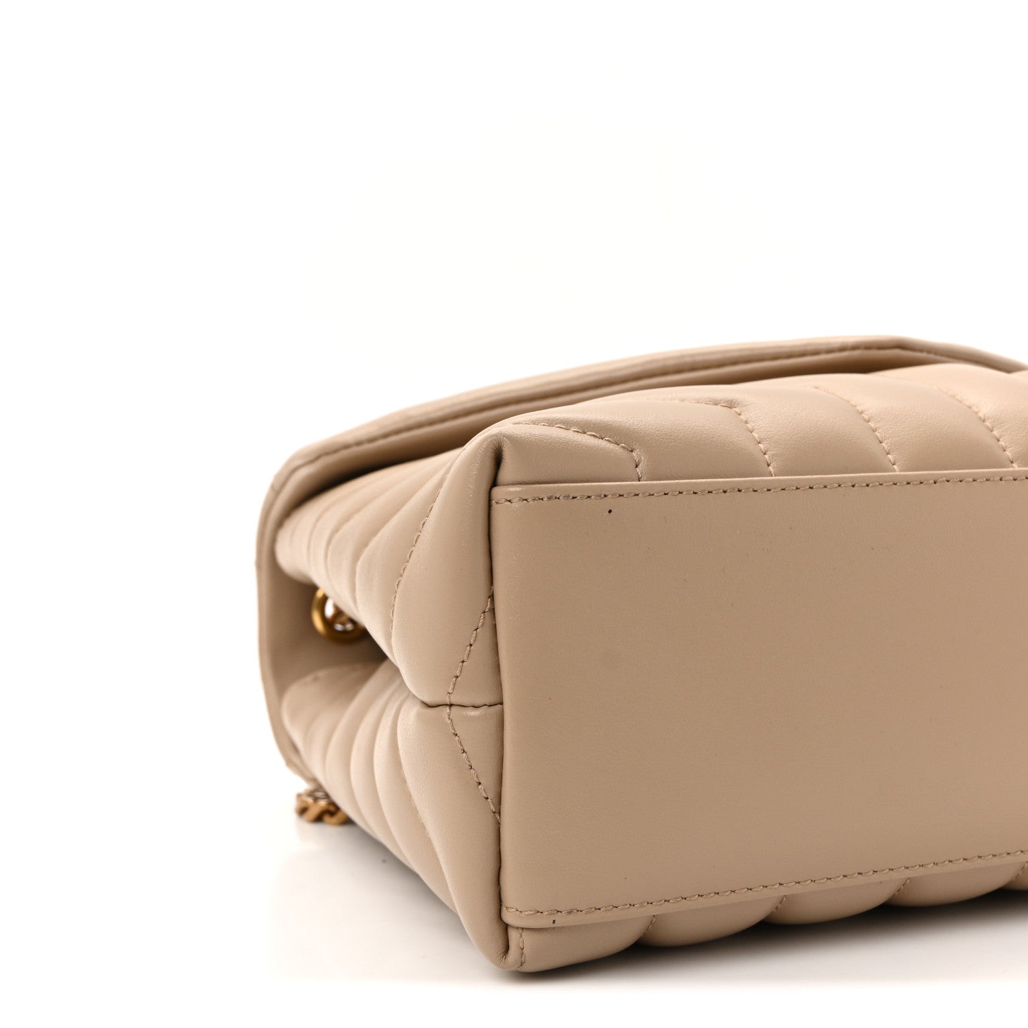 Calfskin Y Quilted Monogram Small Loulou Chain Satchel Dark Beige
