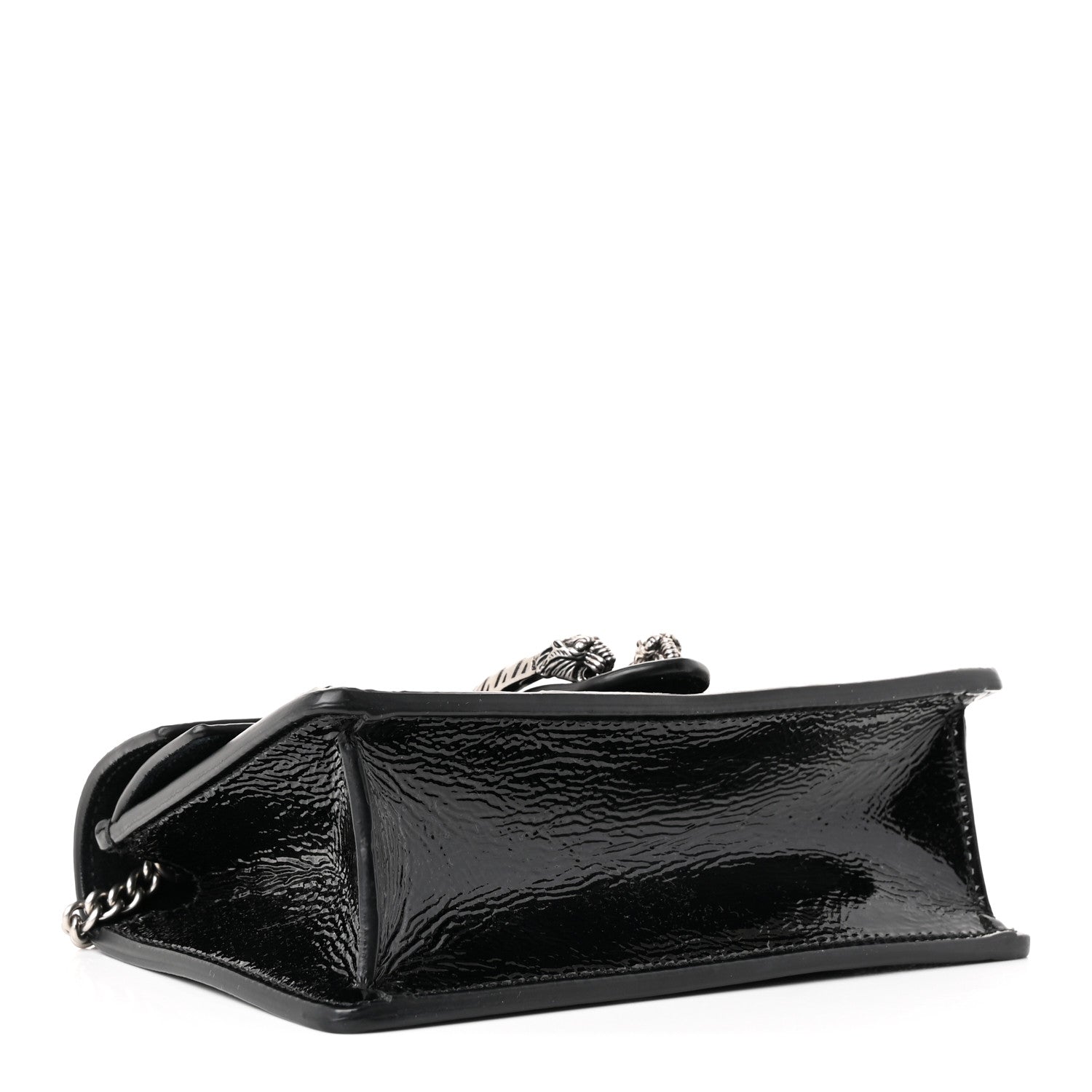 Crinkled Patent Super Mini Dionysus Shoulder Bag Black
