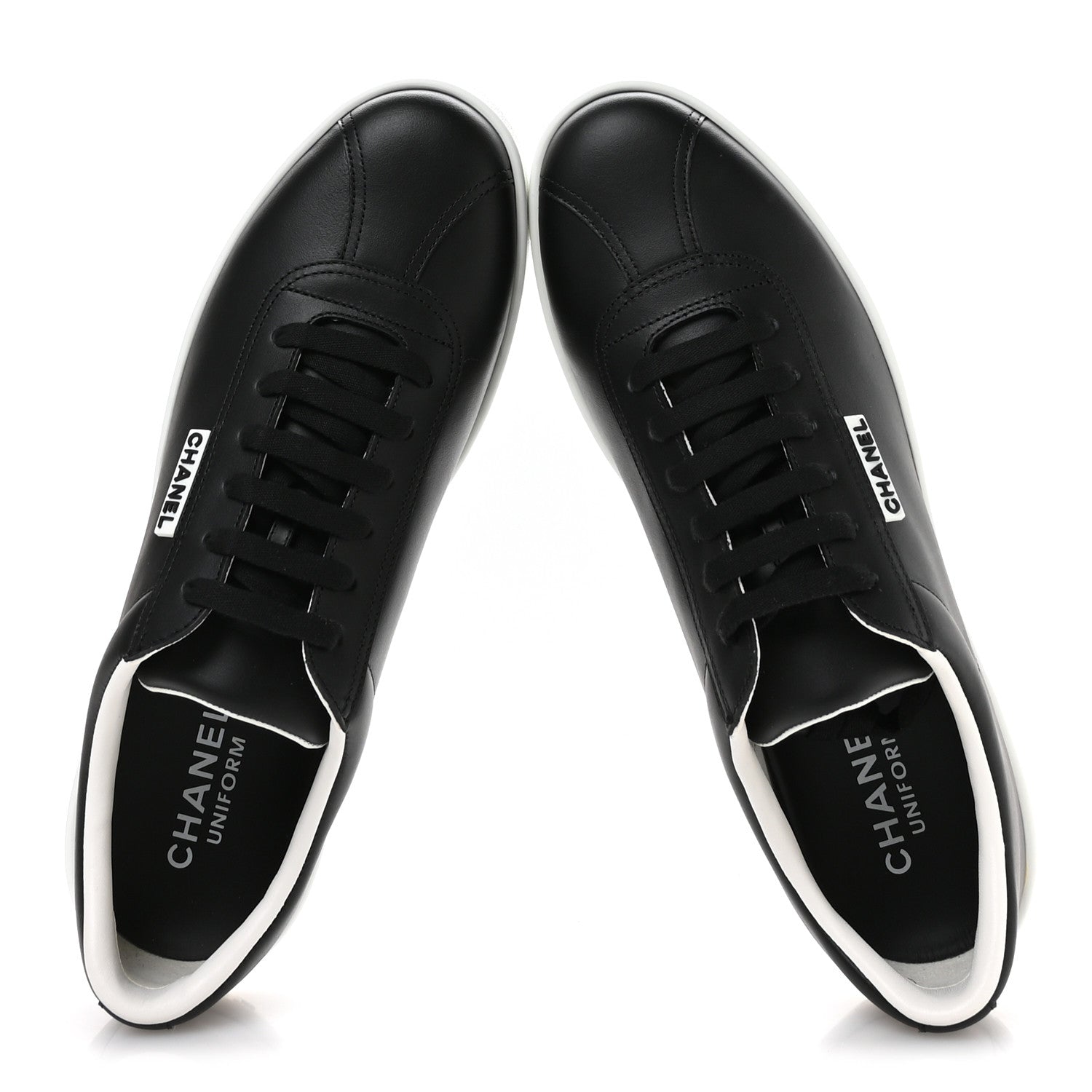 Calfskin CC Mens Uniform Sneakers 43 Black
