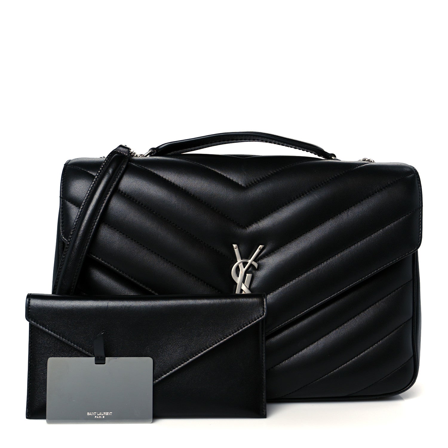 Lambskin Quilted Monogram Large LouLou Black