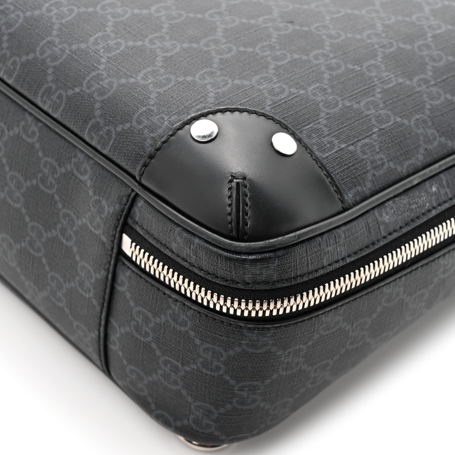 GG Supreme Monogram Briefcase Backpack Black Grey