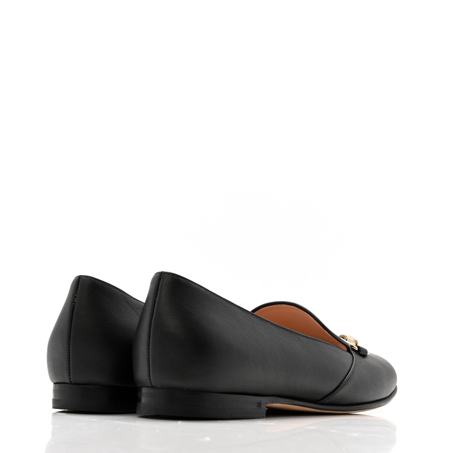 Calfskin Womens Horsebit Loafers 35.5 Black