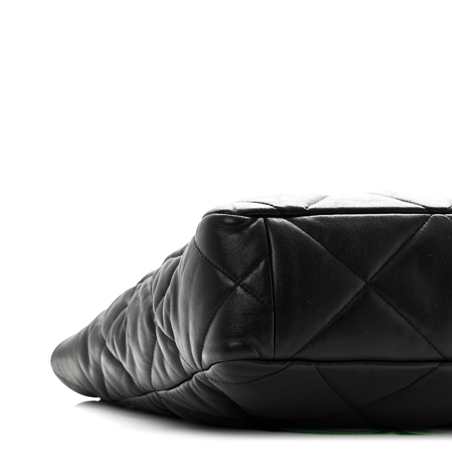 Lambskin Quilted Chanel 19 Shopping Bag Black