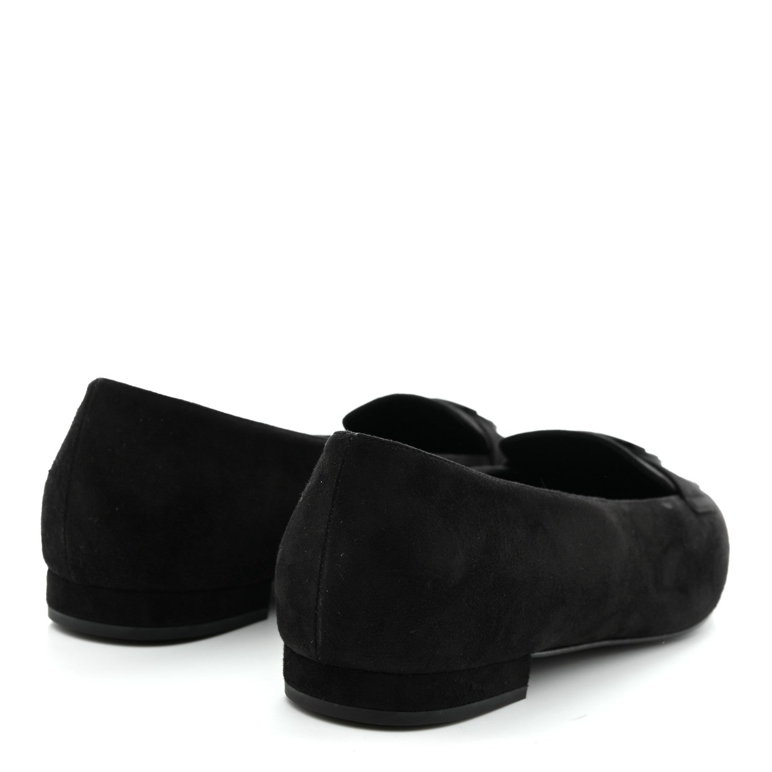 Suede Heart CC Loafers 40.5 Black