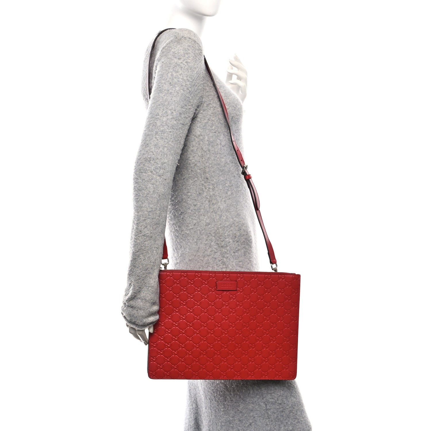 Guccissima Signature Messenger Bag Hibiscus Red