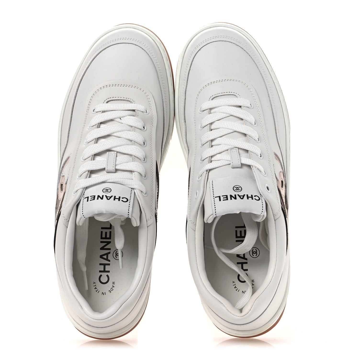 Calfskin Patent Calfskin Mens CC Sneakers 41 White Pink Red