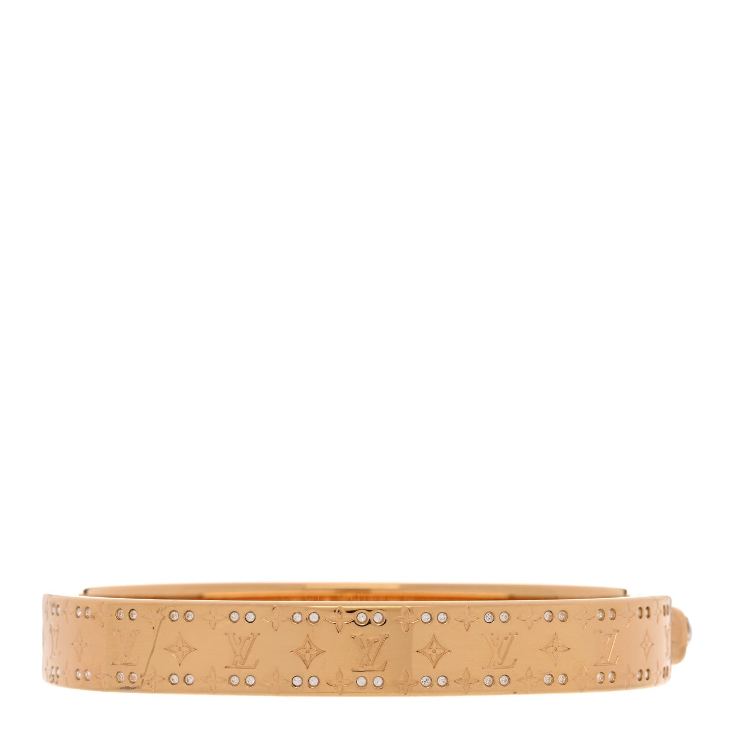 Brass Crystal Monogram Nanogram Strass Cuff M Gold