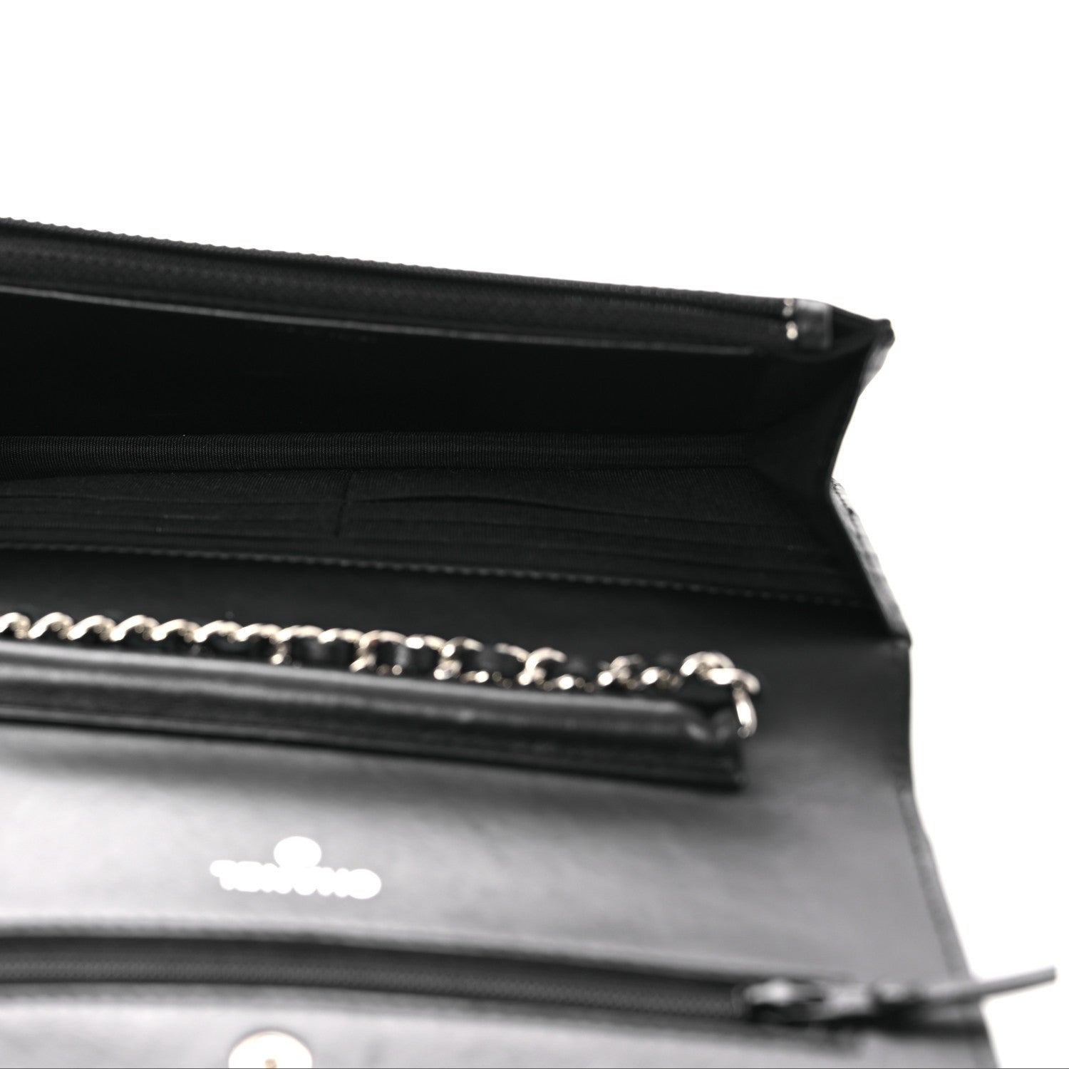 Lambskin Quilted Wallet On Chain WOC Black