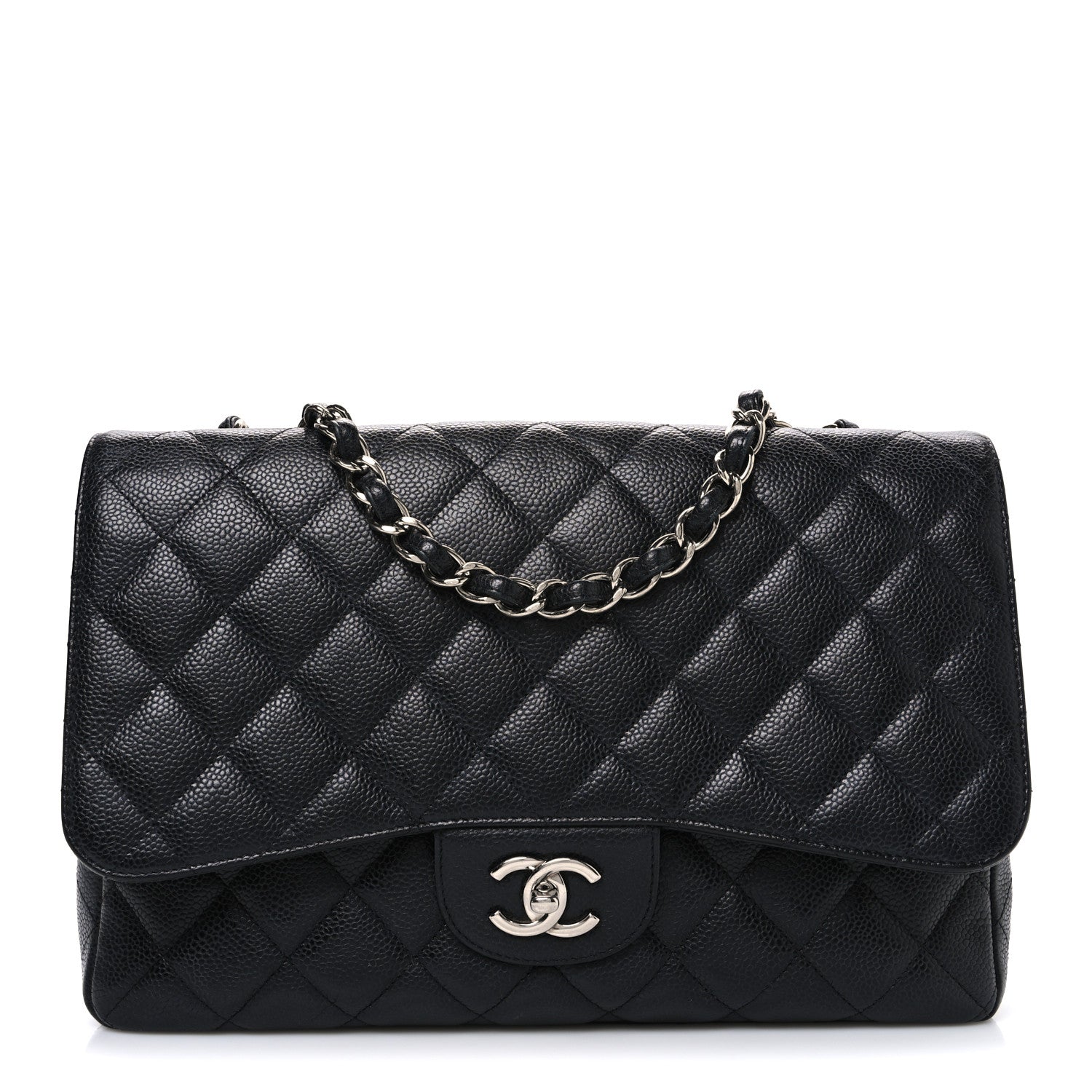 Caviar Quilted Jumbo Single Flap Black