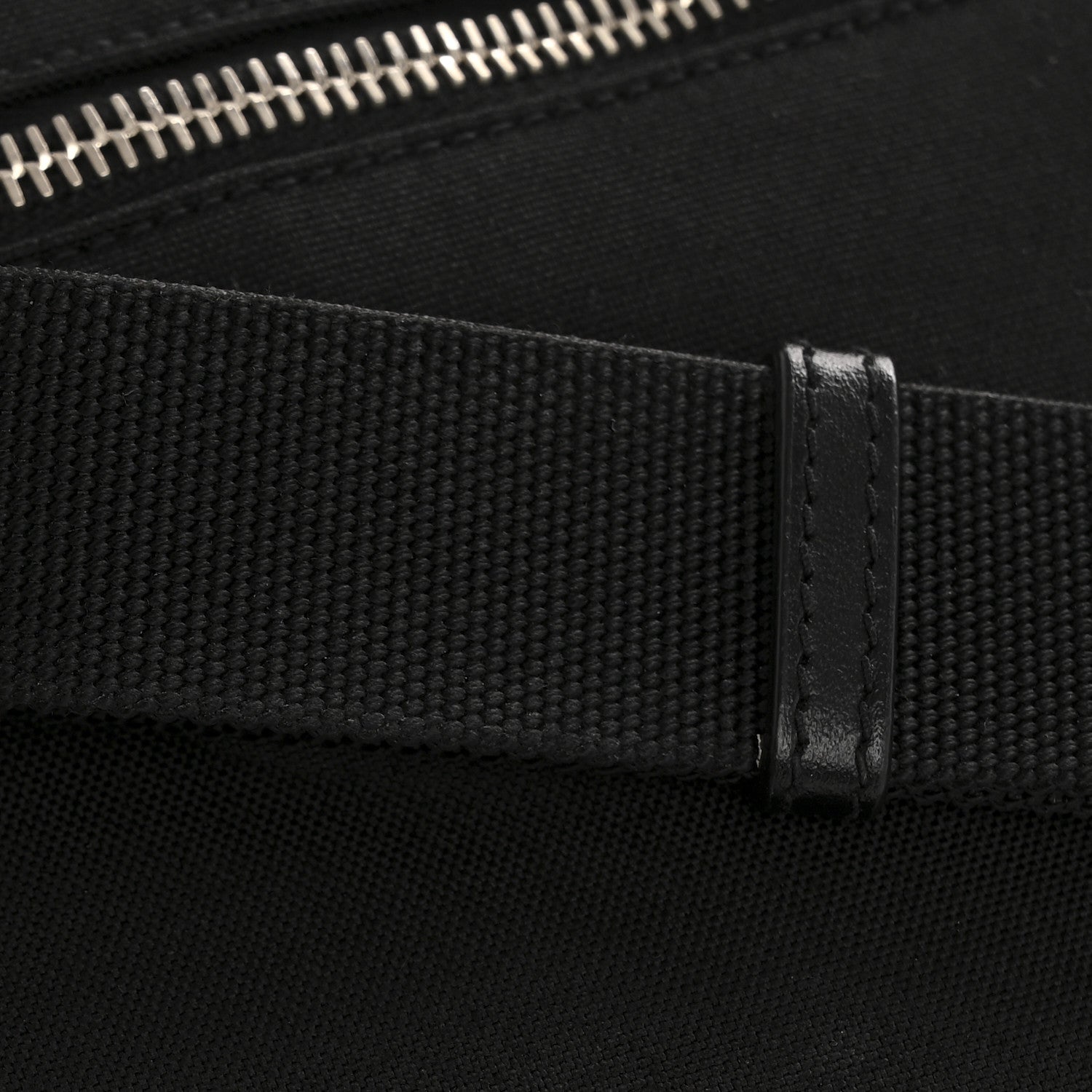 Canvas Calfskin City Belt Bag Black