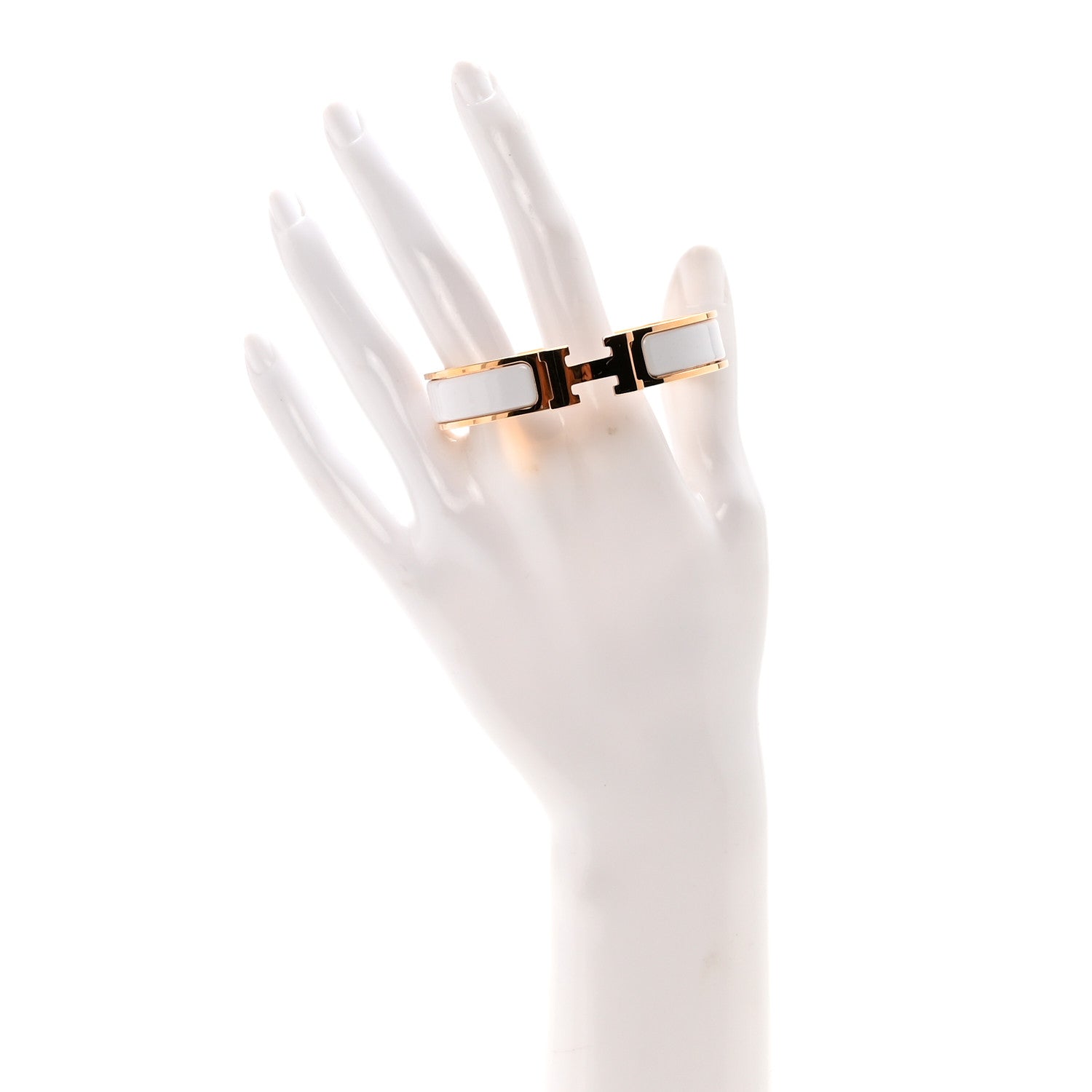 Enamel Narrow Clic Clac H Bracelet White