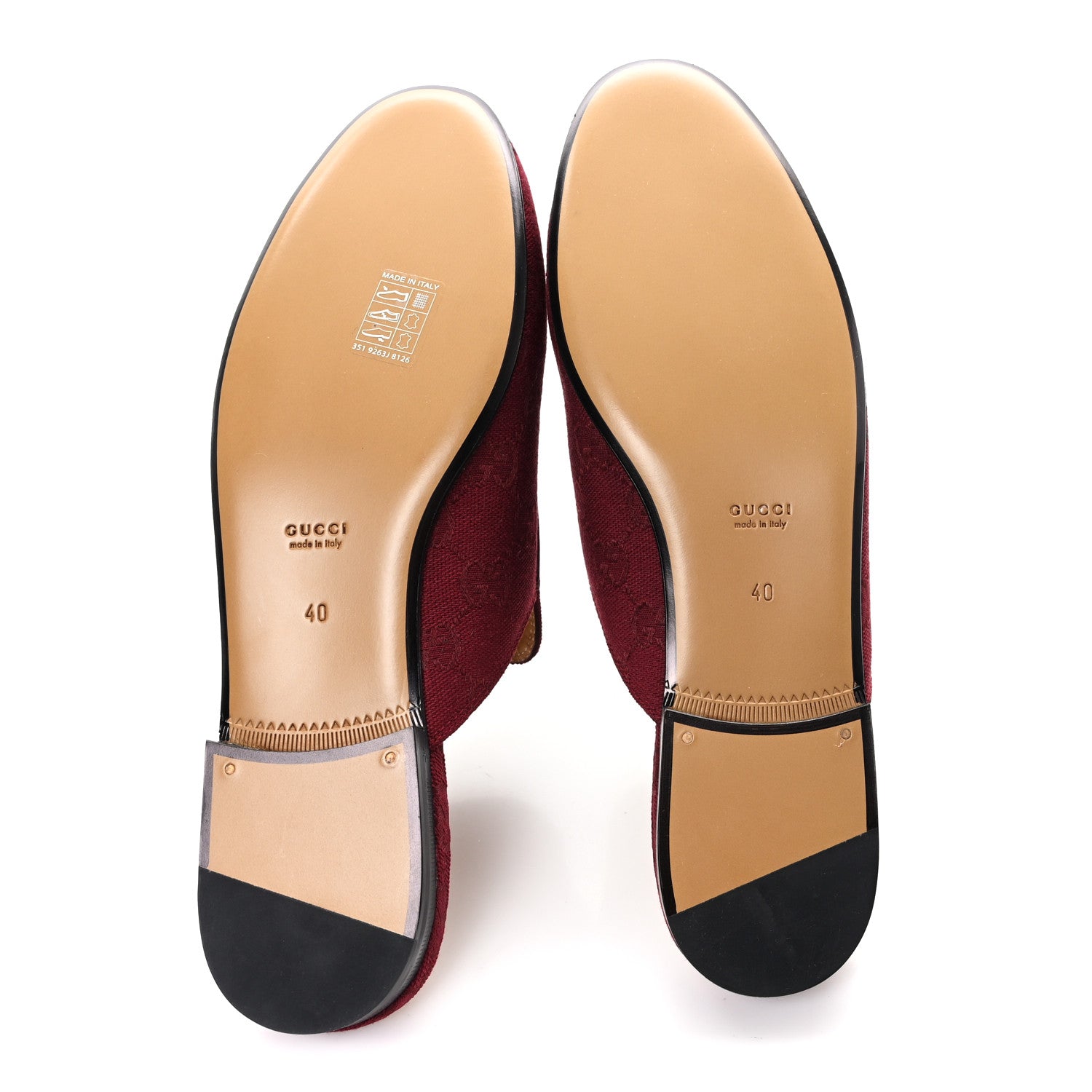 New Canvas GG Monogram Malaga Kid Womens Princetown Slippers 40 Rosso Ancora