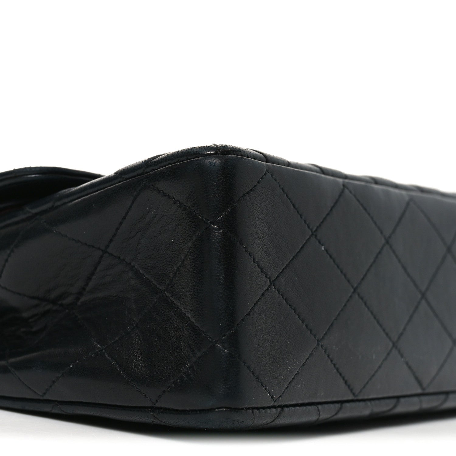Lambskin Quilted Medium Double Flap Black