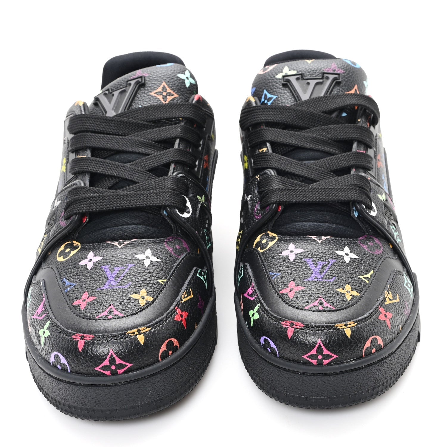 LV X TM Calfskin Monogram Multicolor LV Trainer Sneakers 36 Black