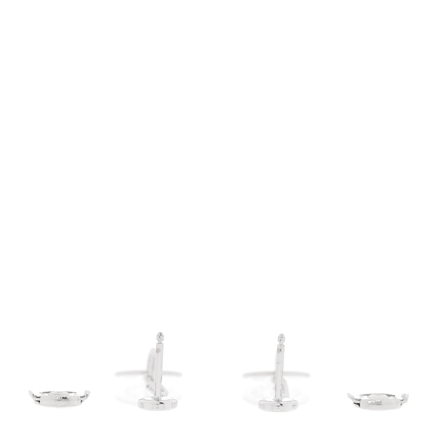 18K White Gold Diamond Gambade Clou de Selle Earrings