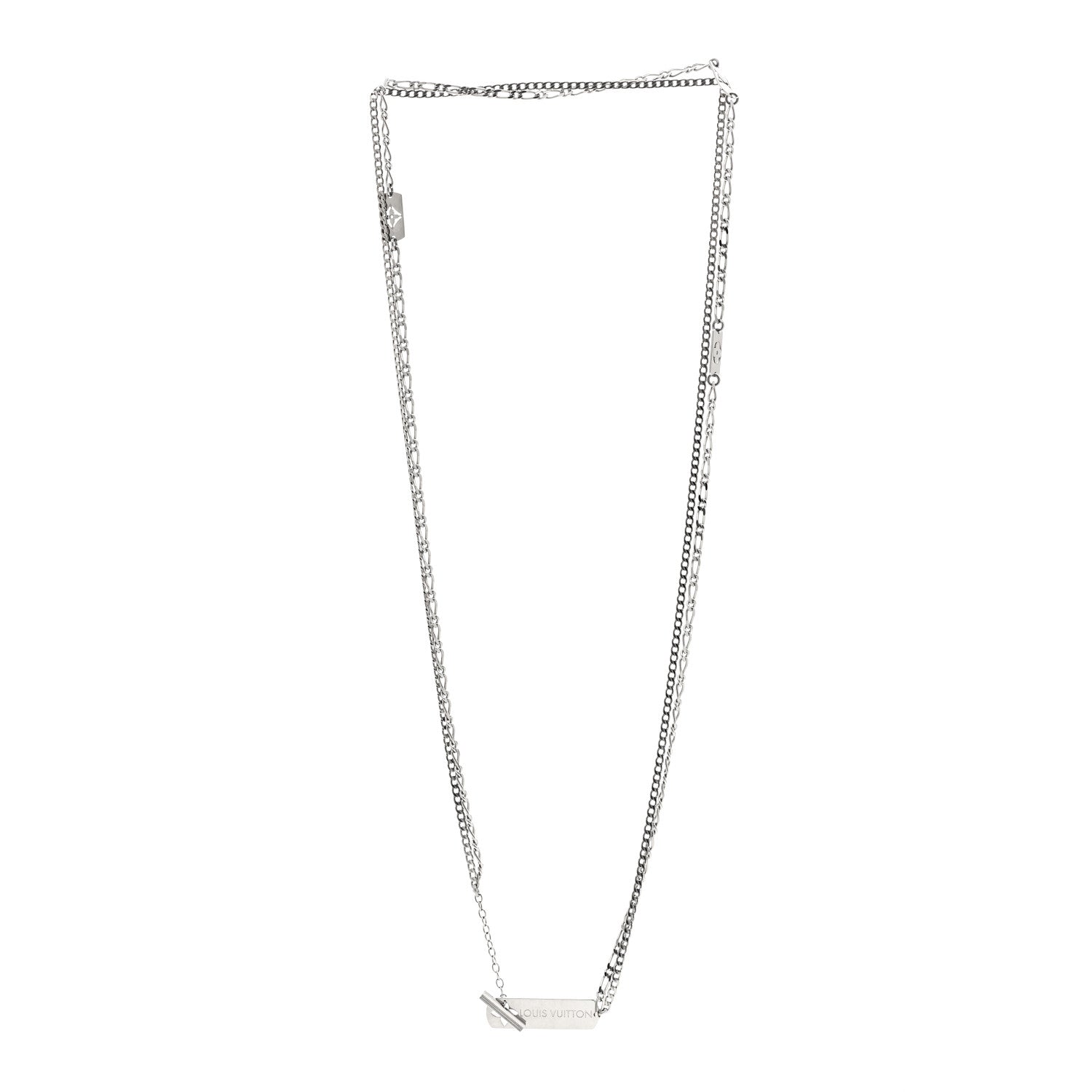 Metal Monogram Necklace Silver
