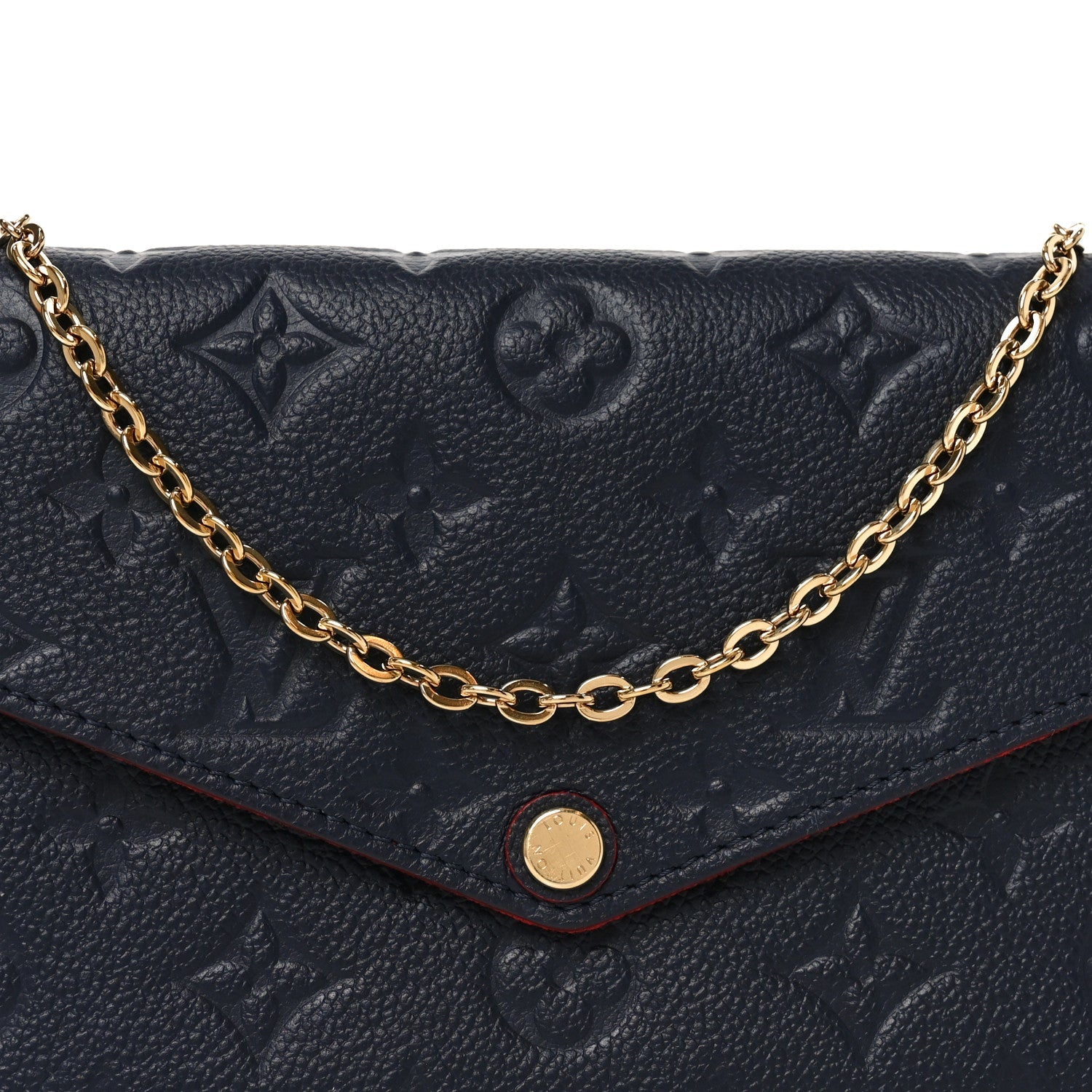 Empreinte Pochette Felicie Chain Wallet Marine Rouge