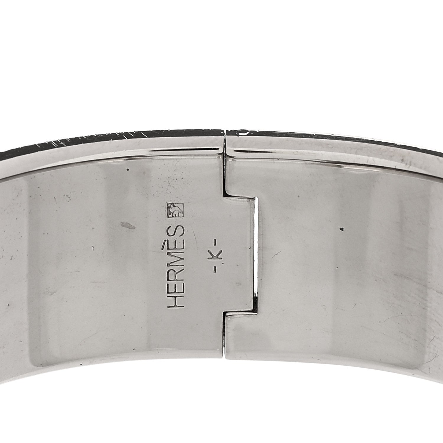 Enamel Wide Clic Clac H Bracelet PM White