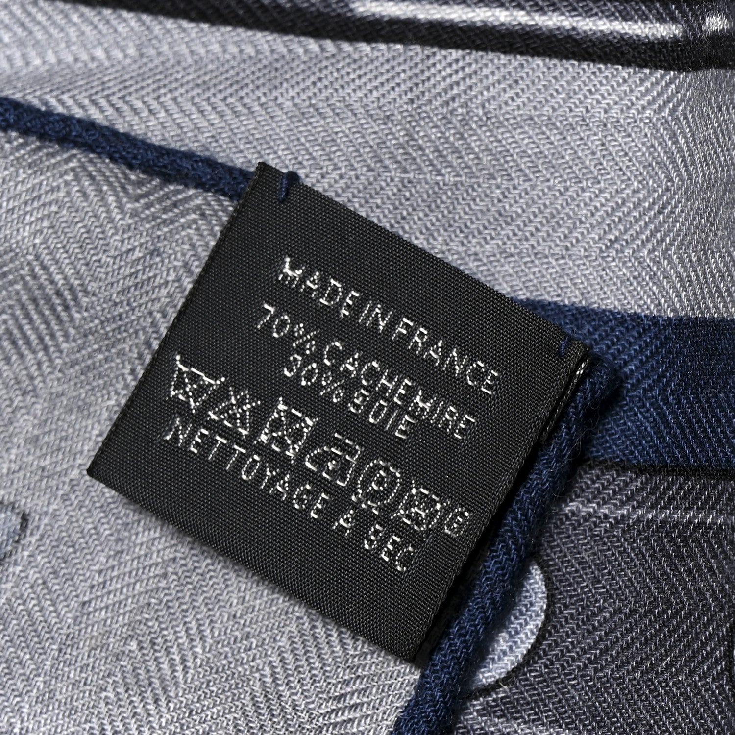 Cashmere Silk Brides Et Chaines Scarf 100 Gris Clair Gris Fonce Bleu Marine