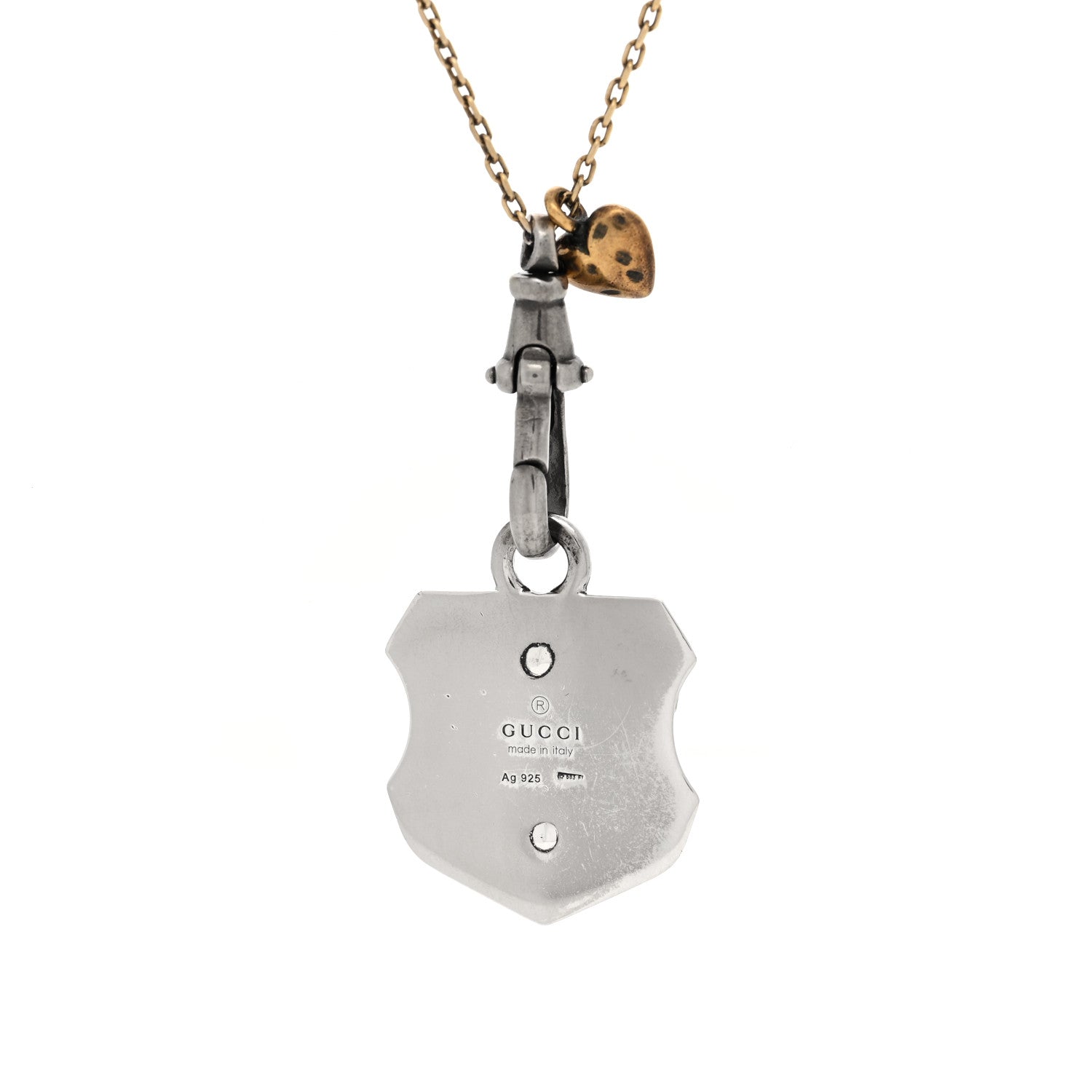 Sterling Silver Crest Necklace Gold