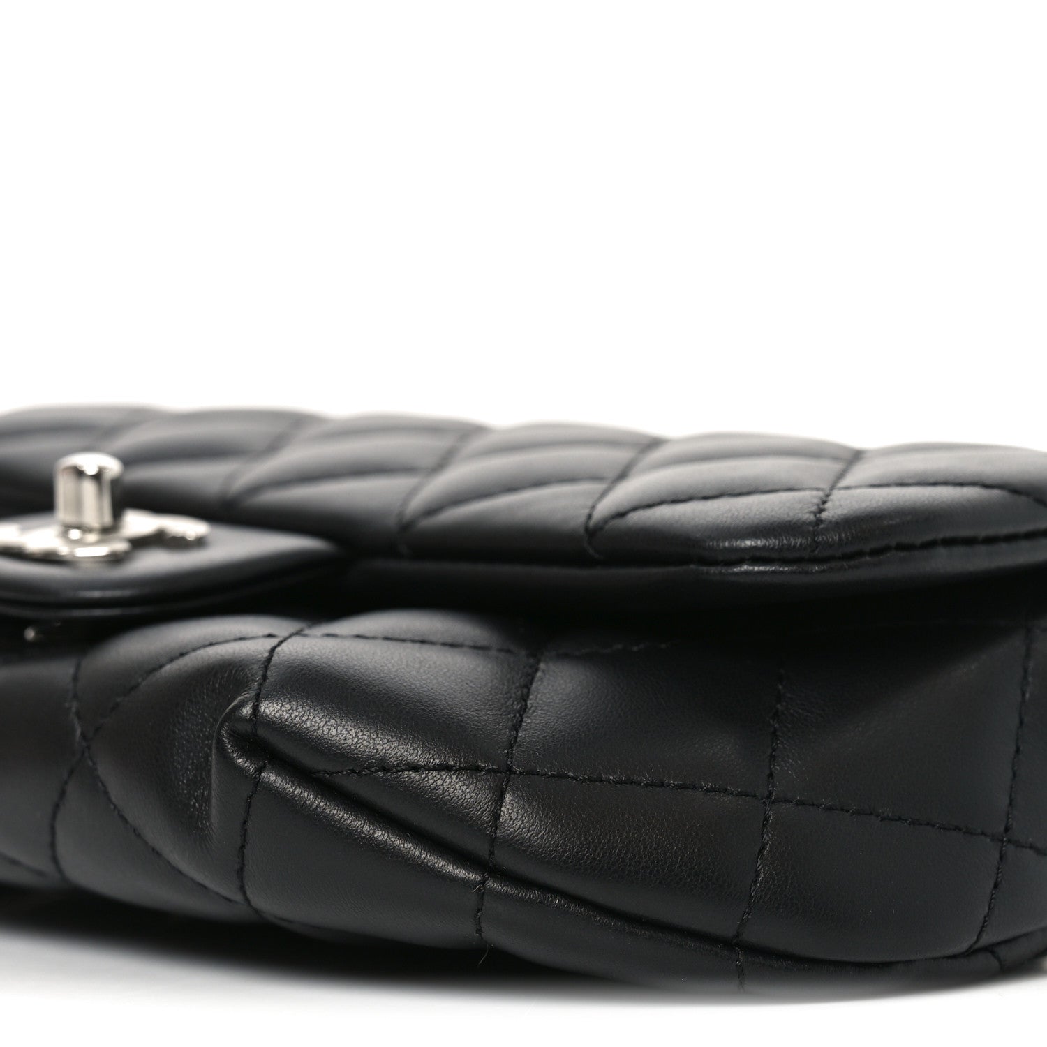 Calfskin Quilted CC Uniform Flap Belt Bag Black