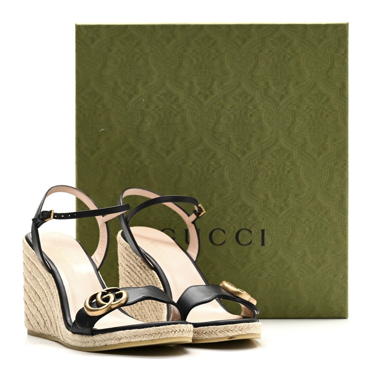 Galassia Aitana Espadrille 10/95mm Wedge Sandals 36.5 Black