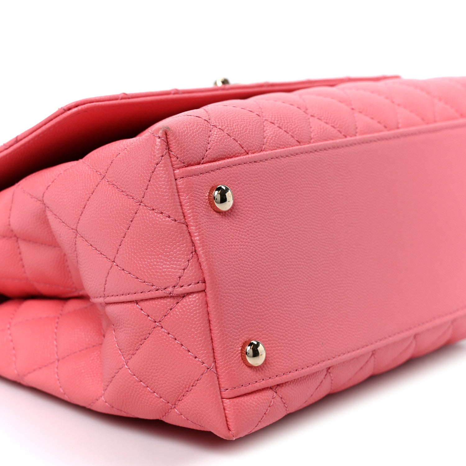 Caviar Quilted Small Coco Handle Flap Pink