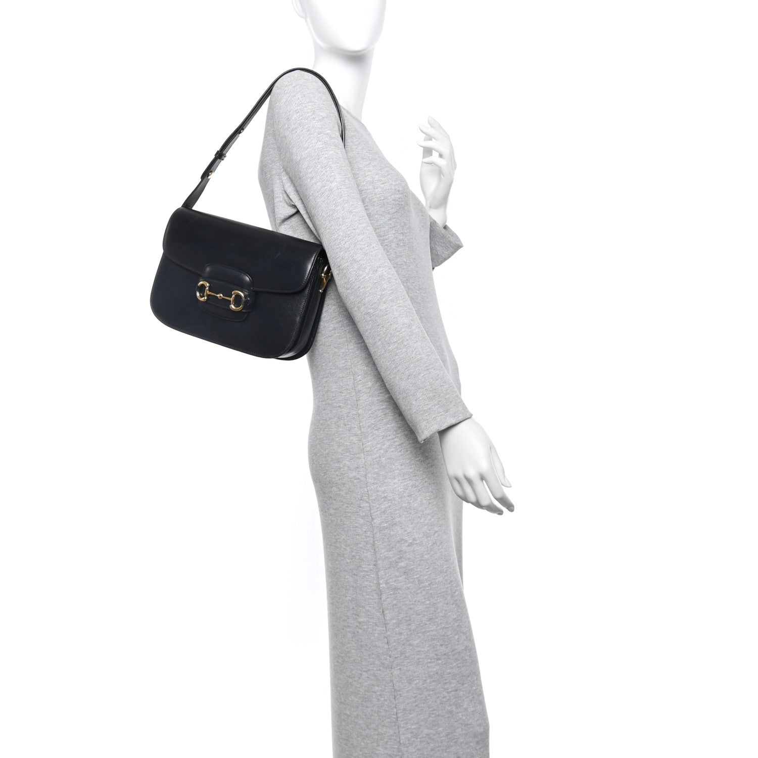 Azalea Calfskin Horsebit 1955 Shoulder Bag Black