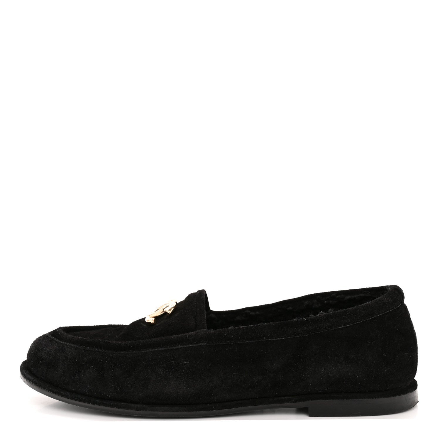Suede Calfskin CC Loafers 39.5 Black