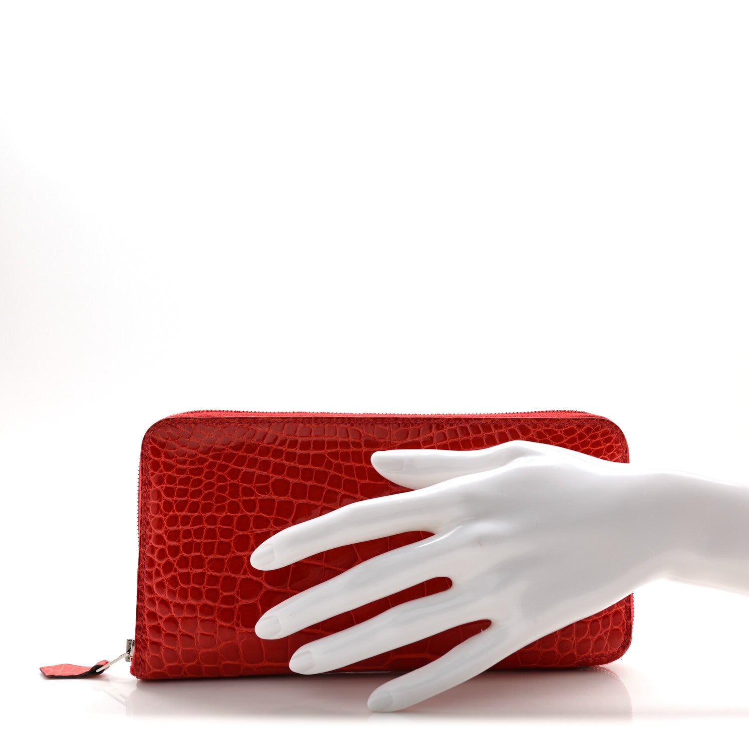 Shiny Alligator Azap Wallet Geranium