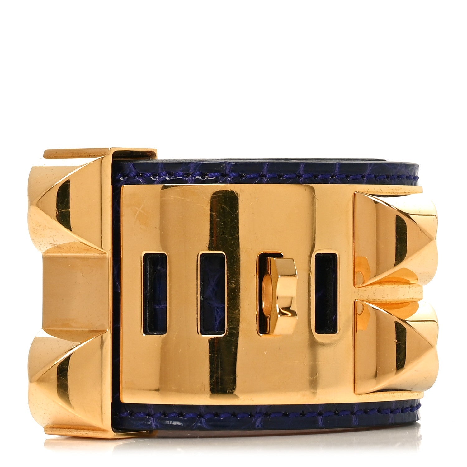 Shiny Alligator Collier De Chien CDC Bracelet T1 Bleu Encre