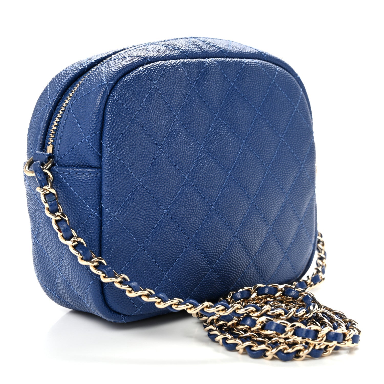 Caviar Quilted CC Day Camera Case Blue