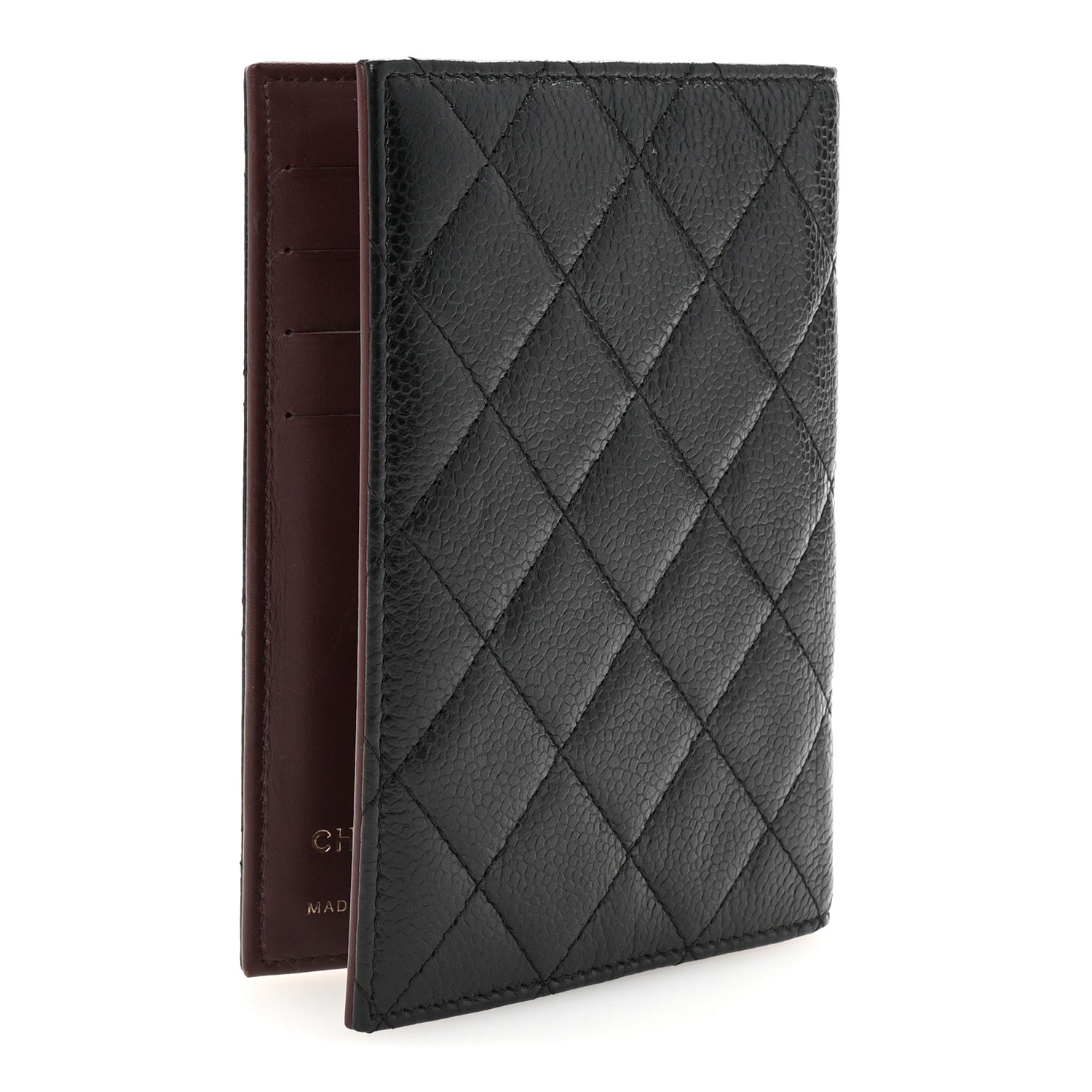 Caviar Quilted Passport Holder Black