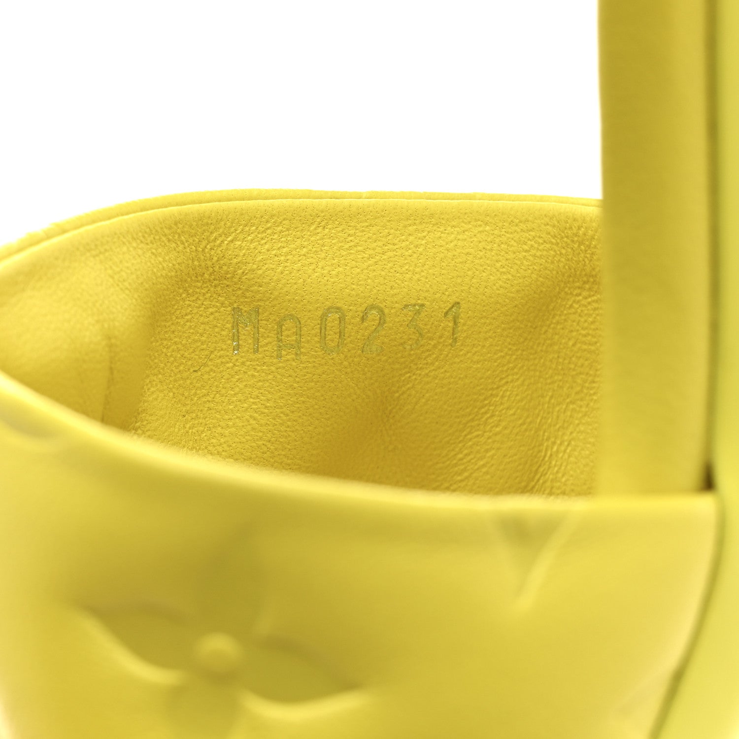 Lambskin Embossed Monogram Revival Mules 38 Neon Yellow