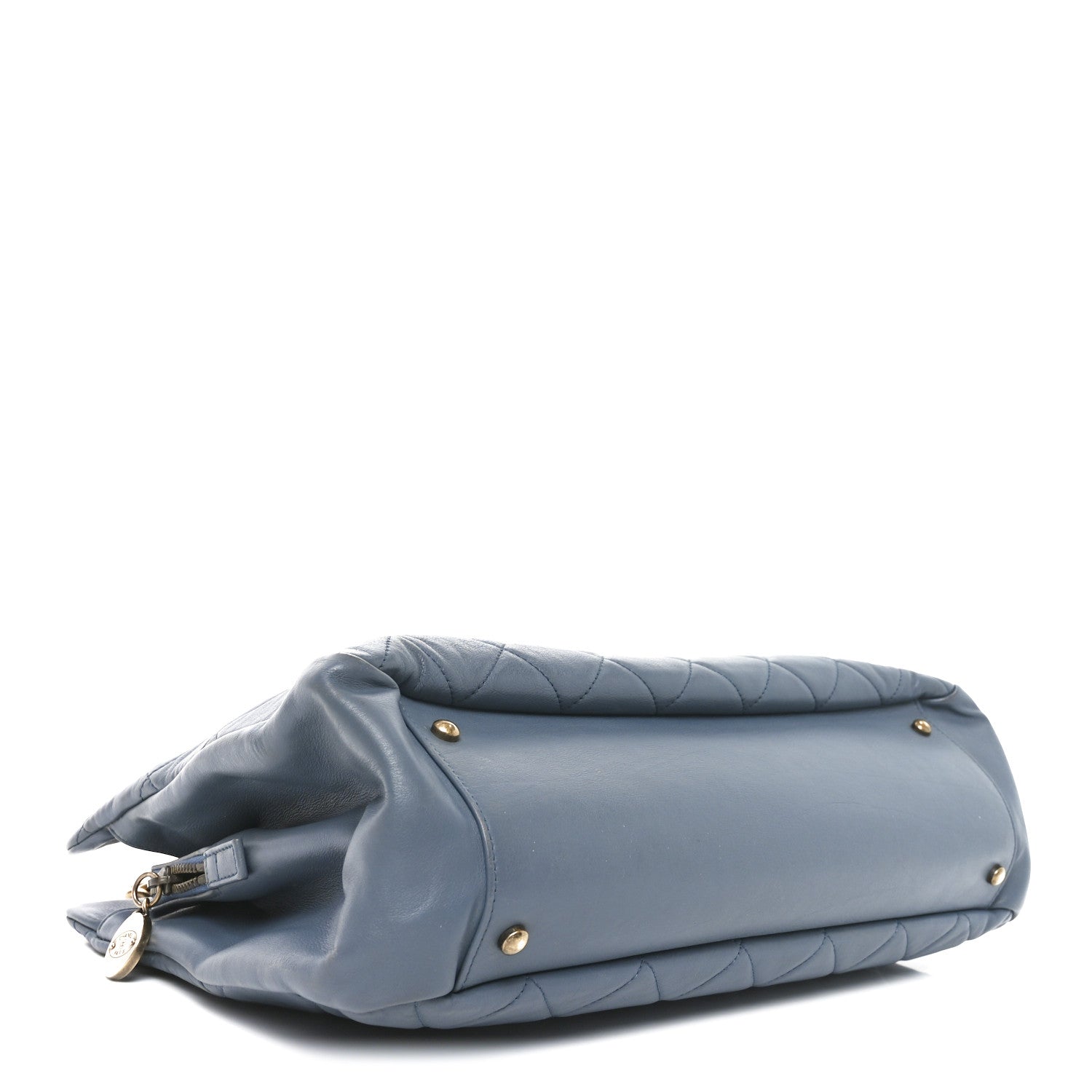 Calfskin Quilted Small CC Crown Tote Blue