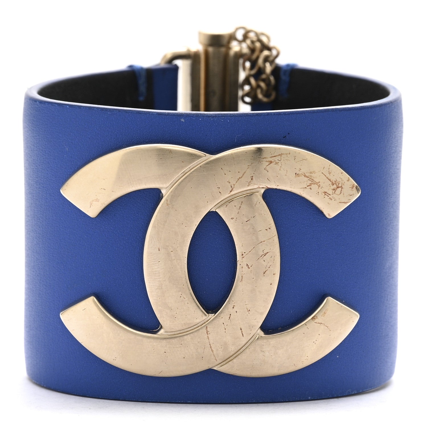 Calfskin CC Wide Cuff S Blue