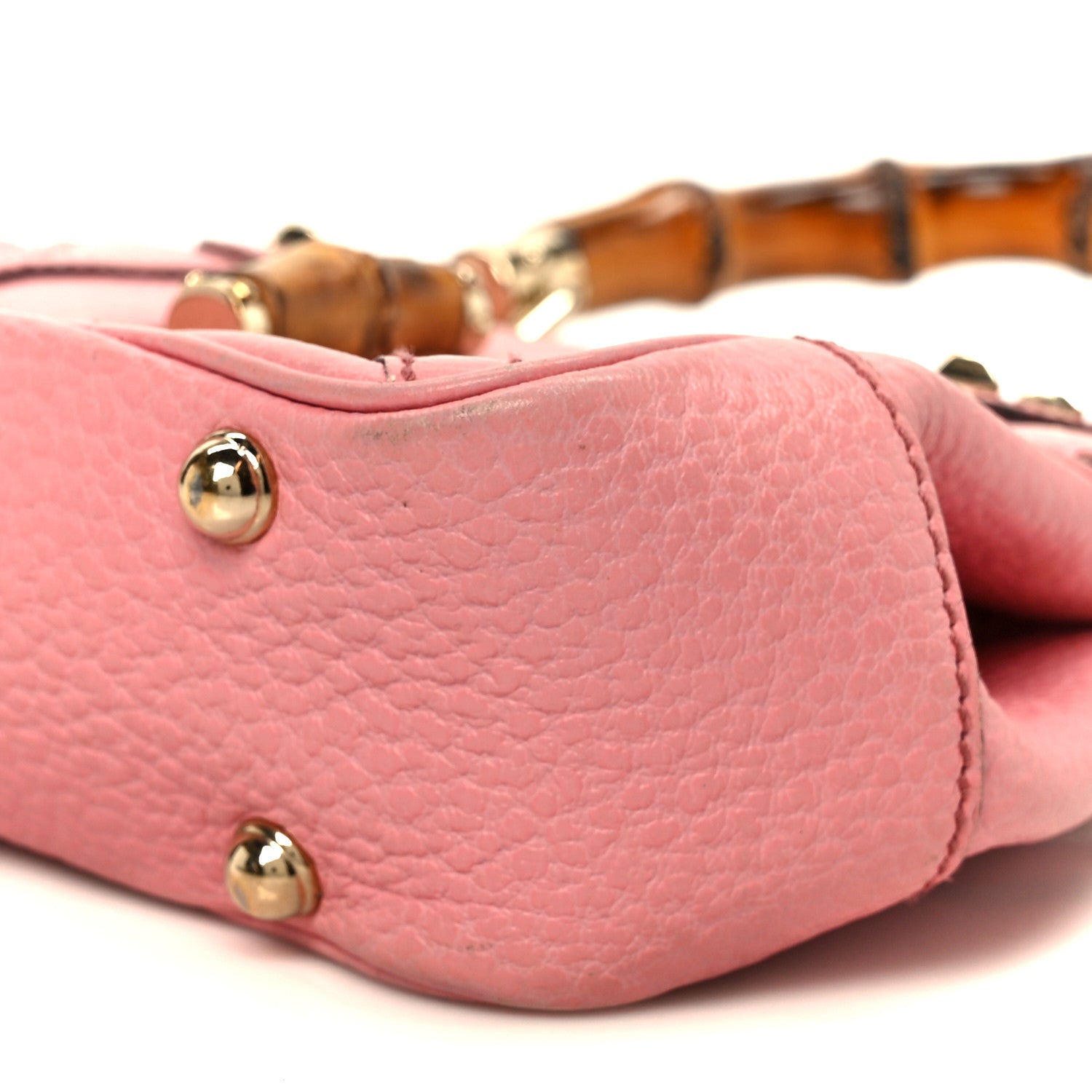Calfskin Bamboo Top Handle Bag Pink