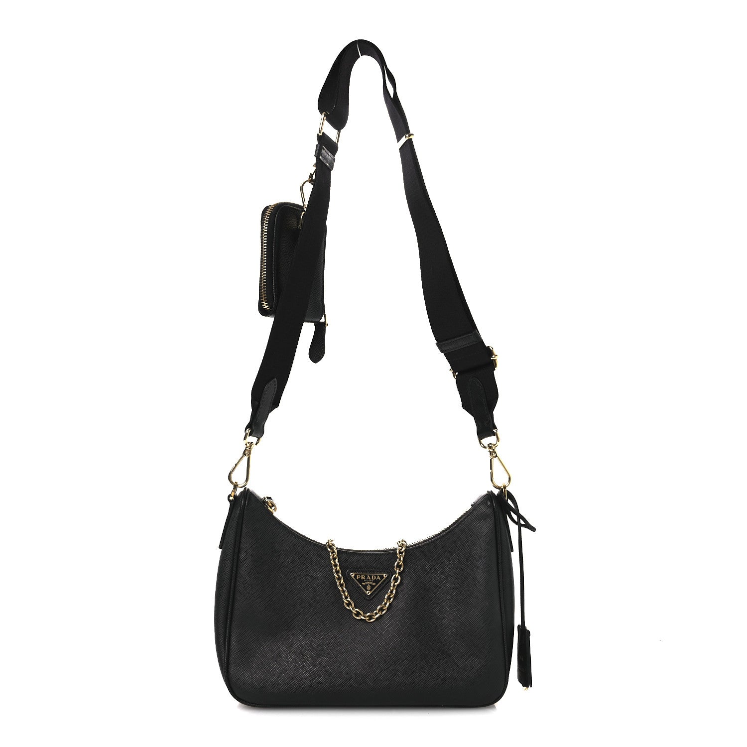 Saffiano Lux Re-Edition 2005 Shoulder Bag Black