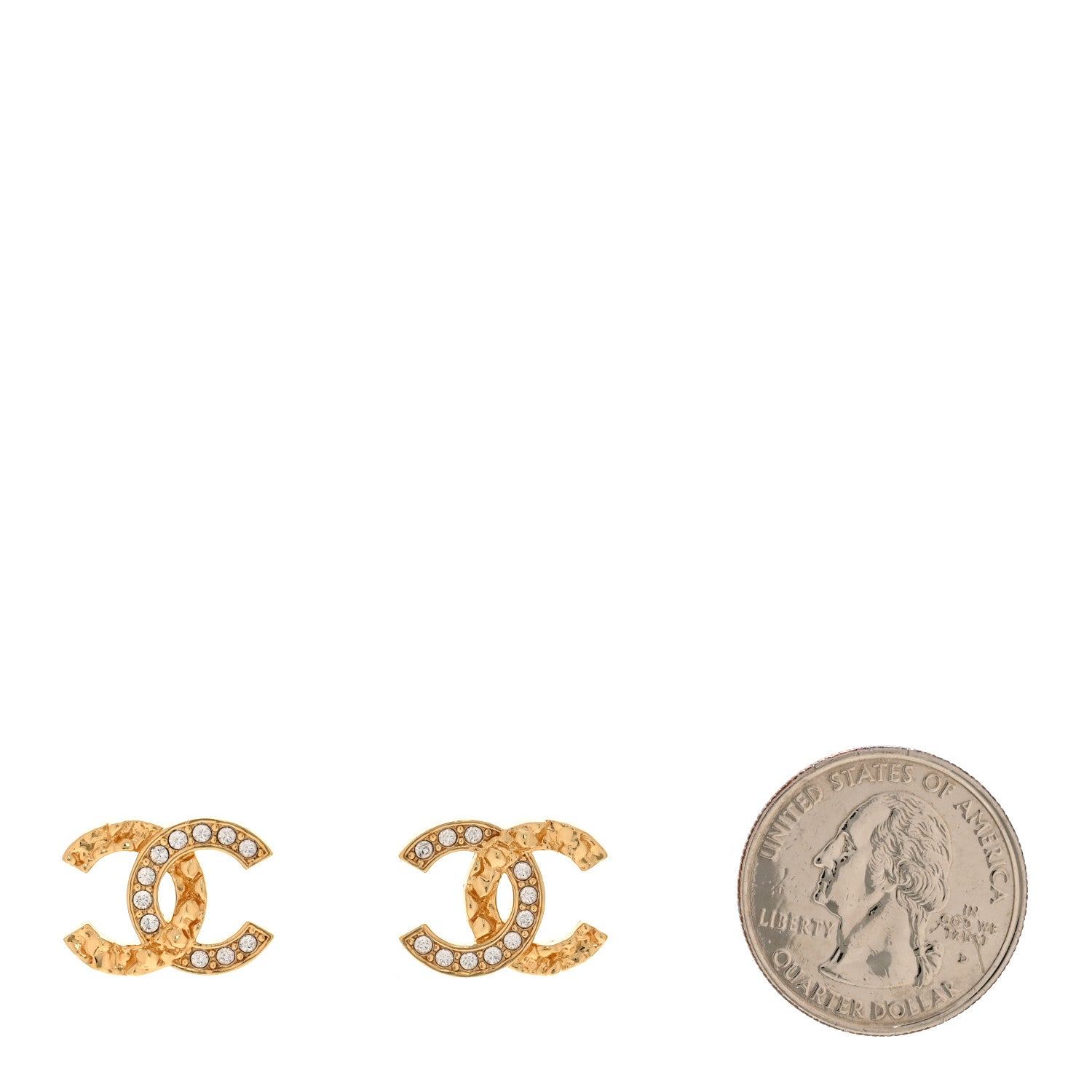 Crystal CC Earrings Gold