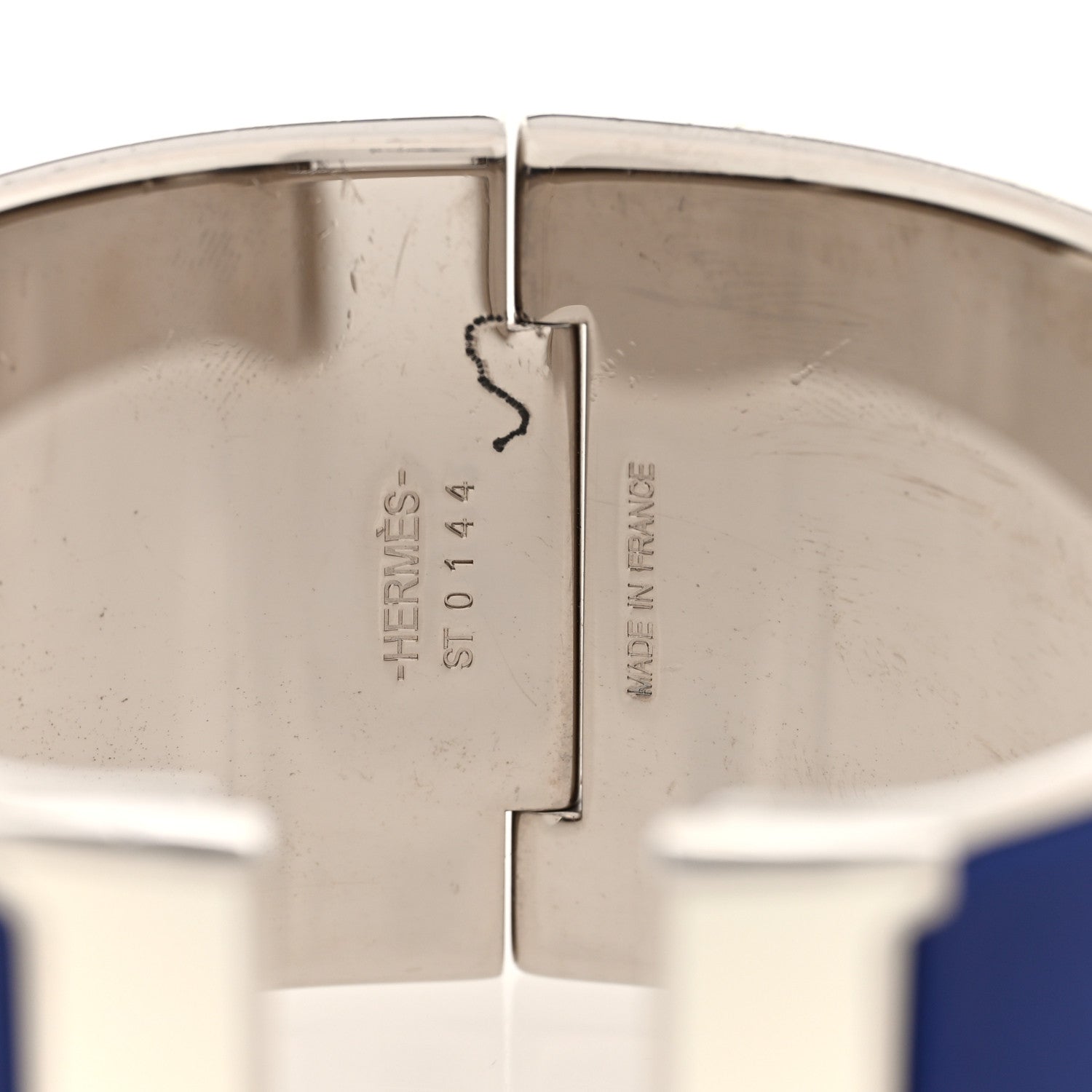 Enamel Extra Wide Clic Clac H Bracelet PM Bleu Electrique White
