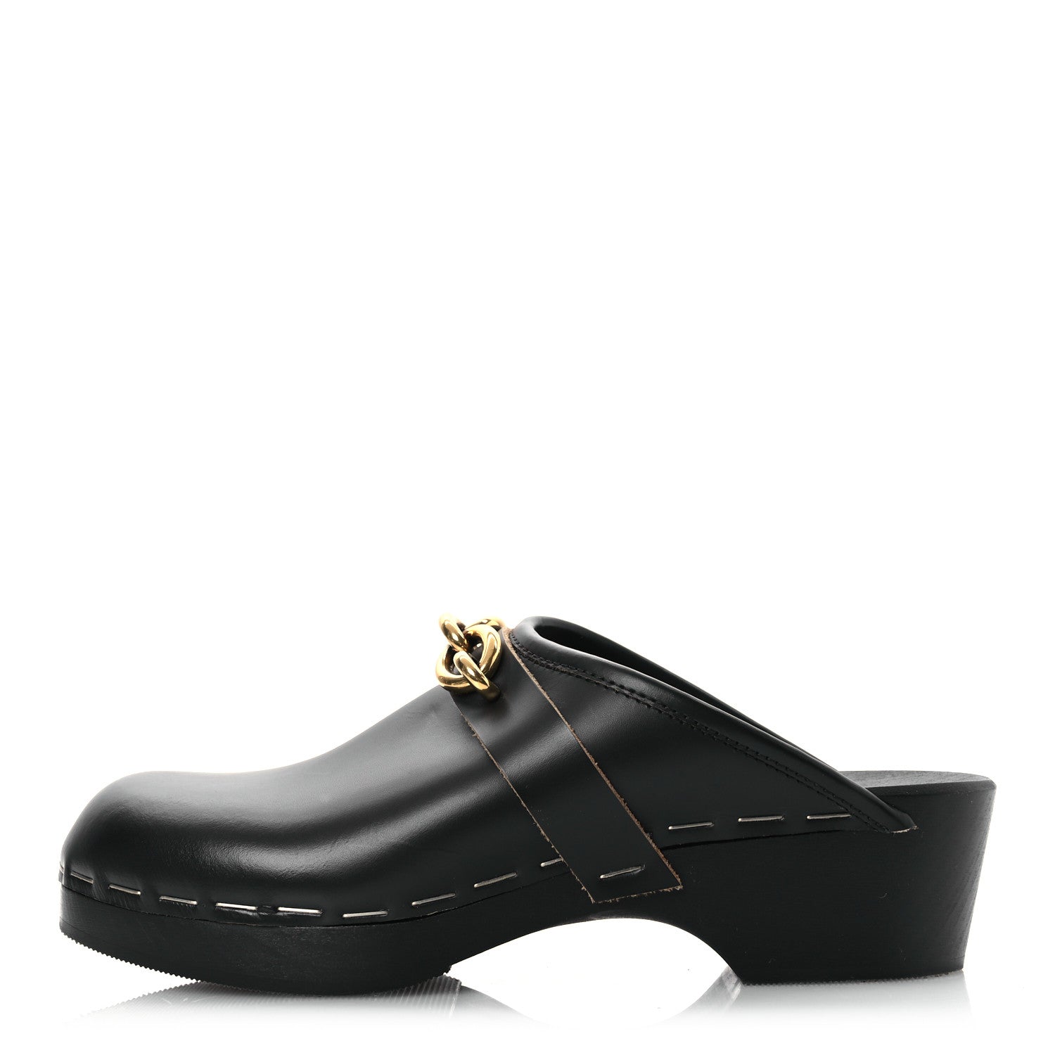 Smooth Calfskin Le Maillon Clogs 39.5 Black