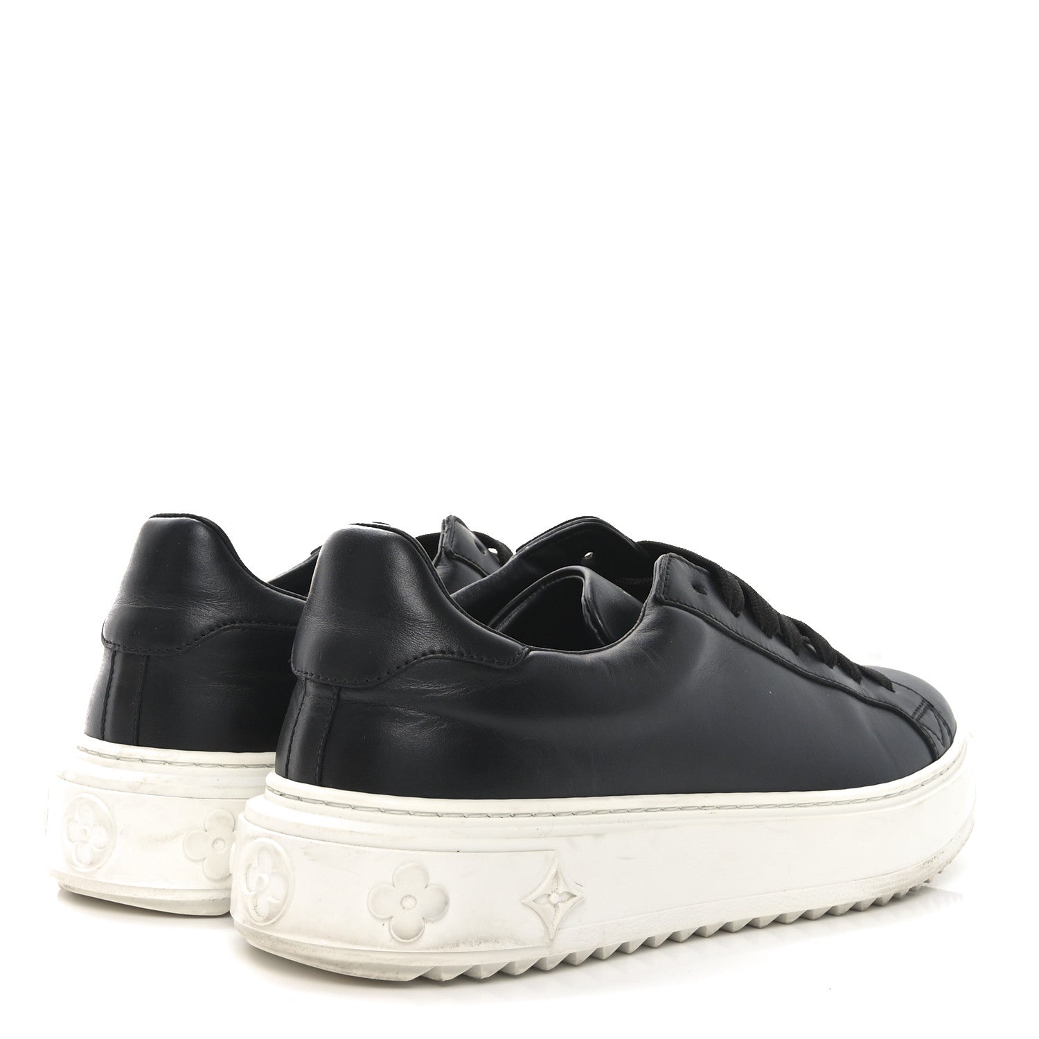 Calfskin Time Out Sneakers 39.5 Black