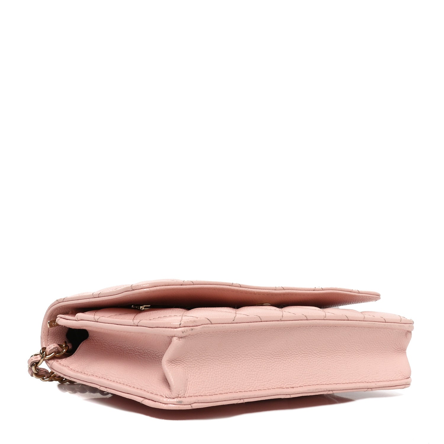 Caviar Quilted Wallet on Chain WOC Light Pink